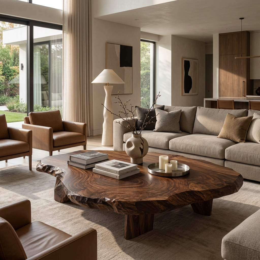 Live Edge Coffee Table For Statement Luxury Home
