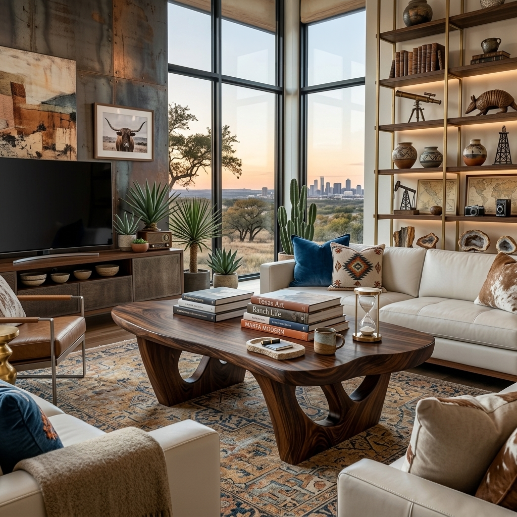 Contemporary Sculptural Coffee Table For Modern Living Room