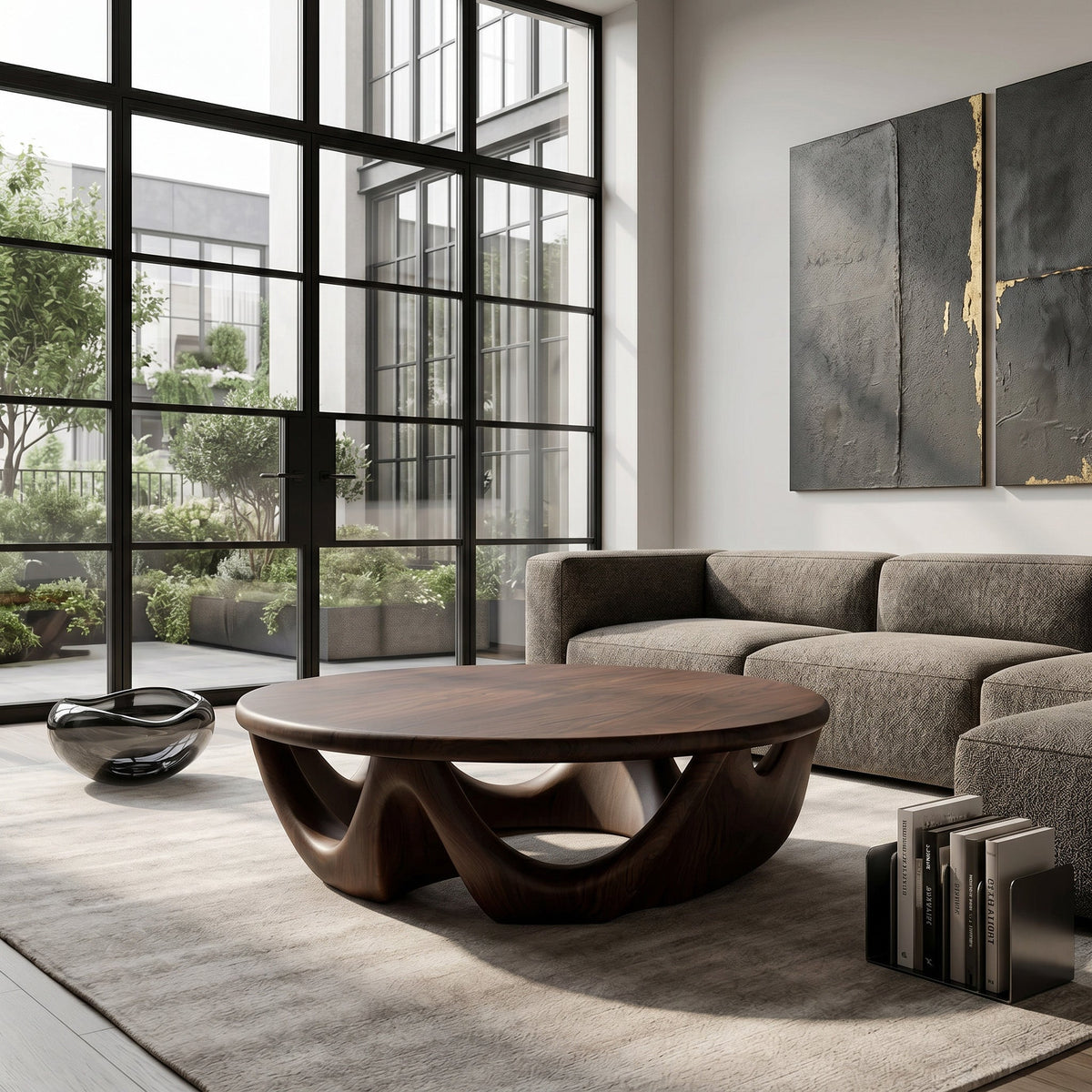 Modern Wave Base Coffee Table For Living Room Decor