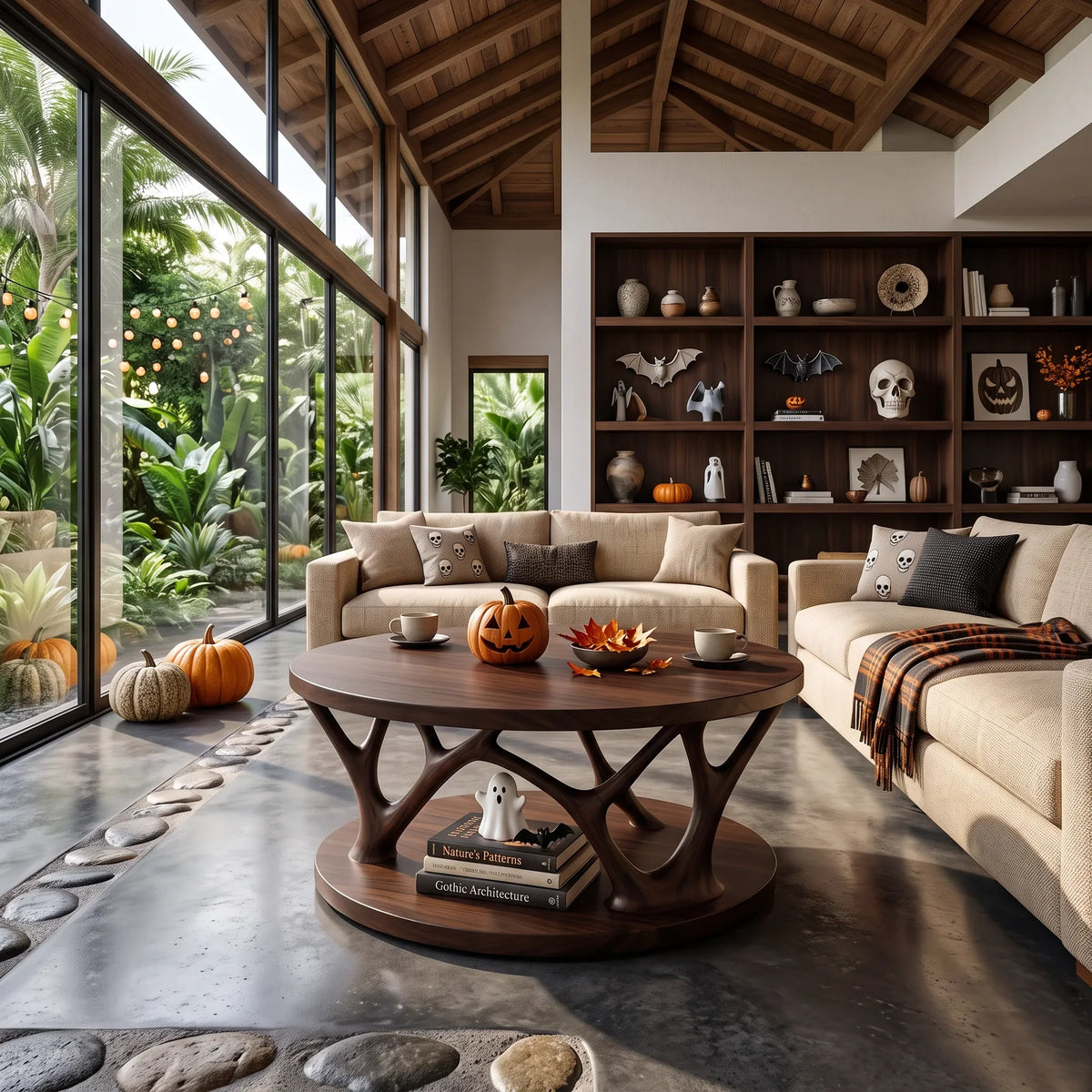 Contemporary Halloween Geometric Table For Gothic Home