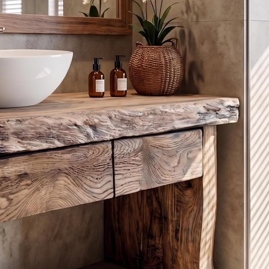 Woodera Rustic Farmhouse Style Bathroom Vanity - WBV0001