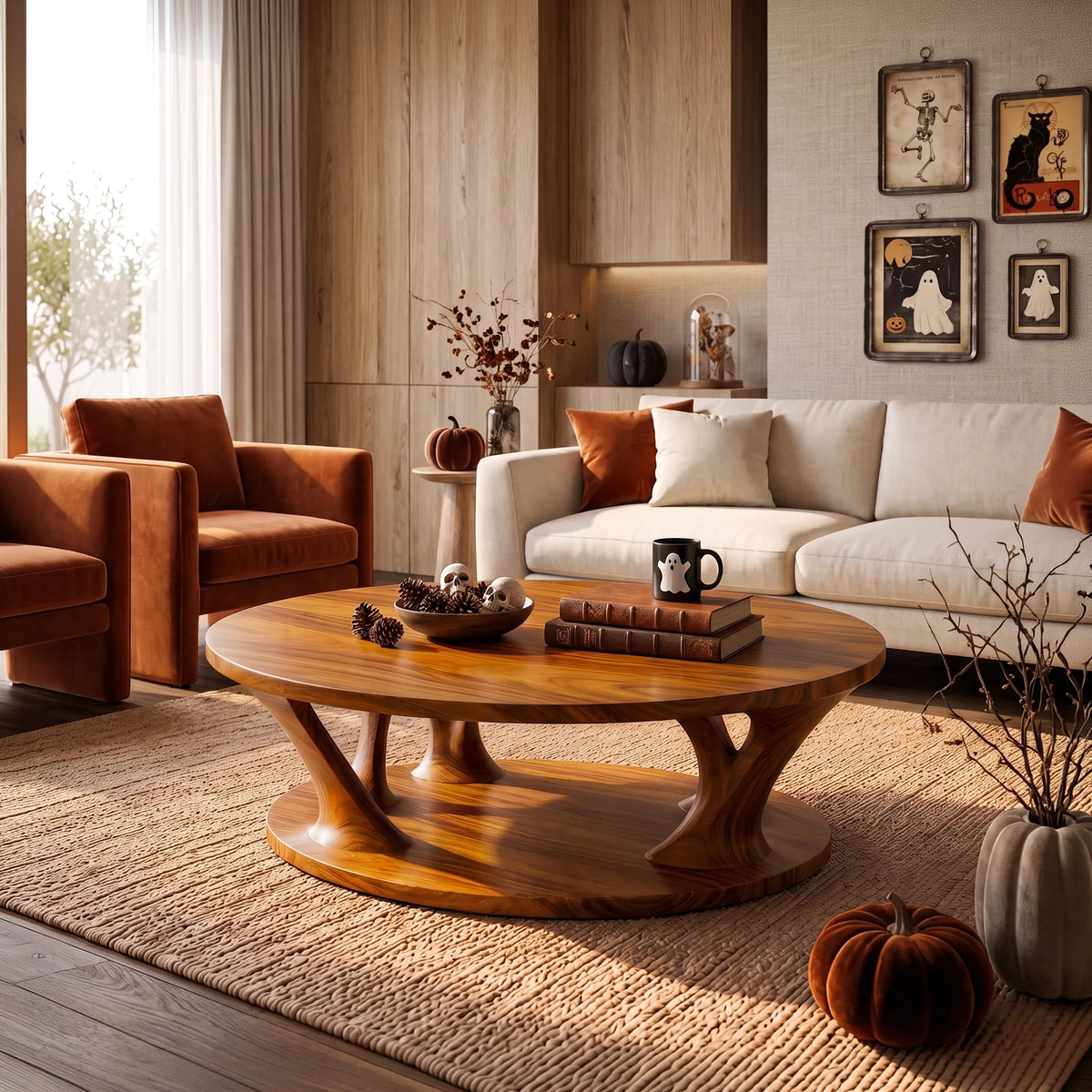 Minimalist Halloween Loop Coffee Table For Autumn Interior