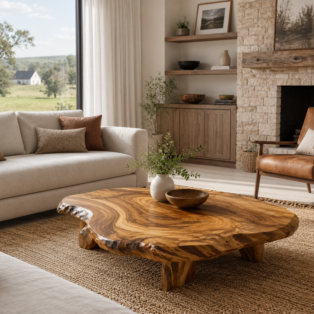 Live Edge Coffee Table For Statement Luxury Home