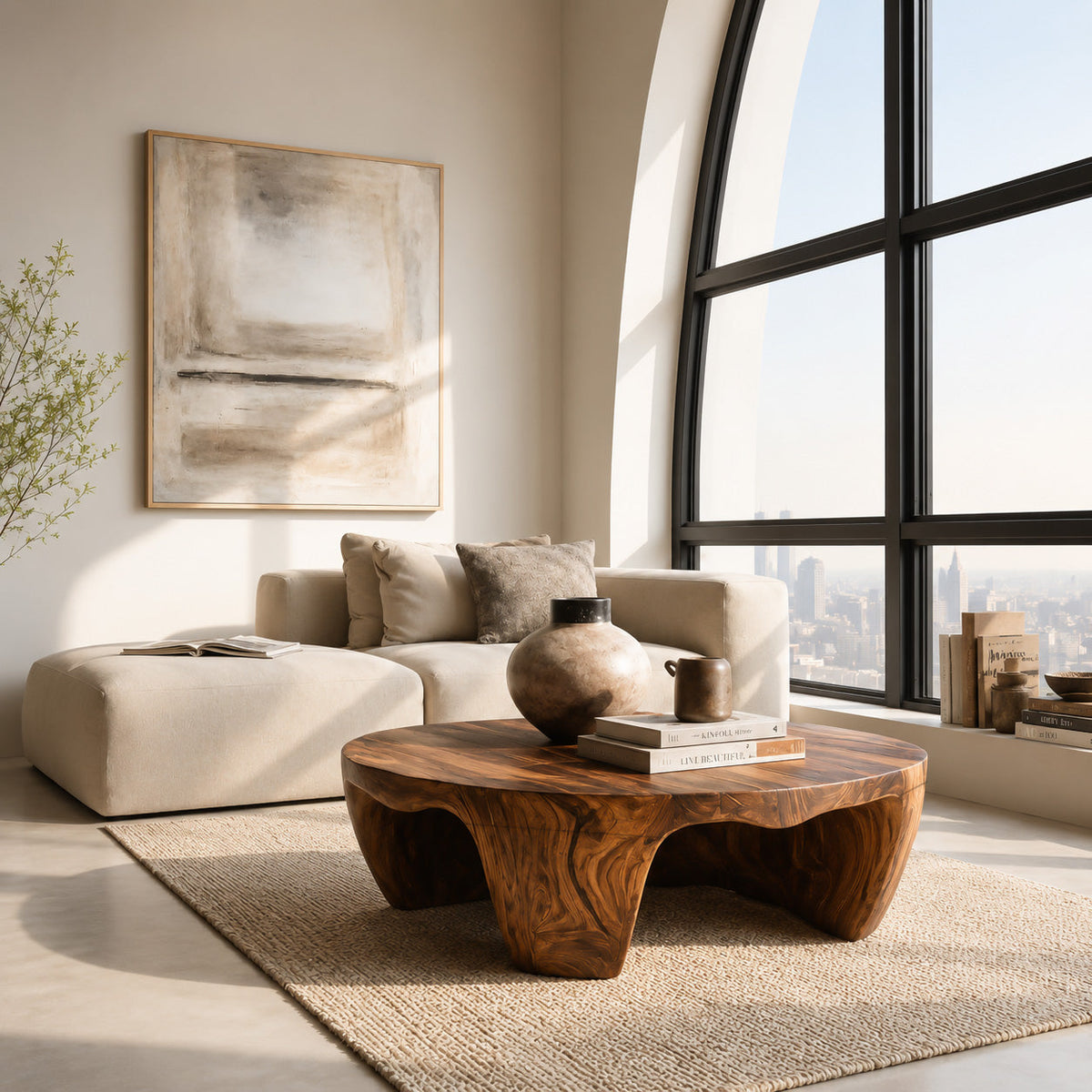 Organic Wooden Coffee Table For Home Interiors