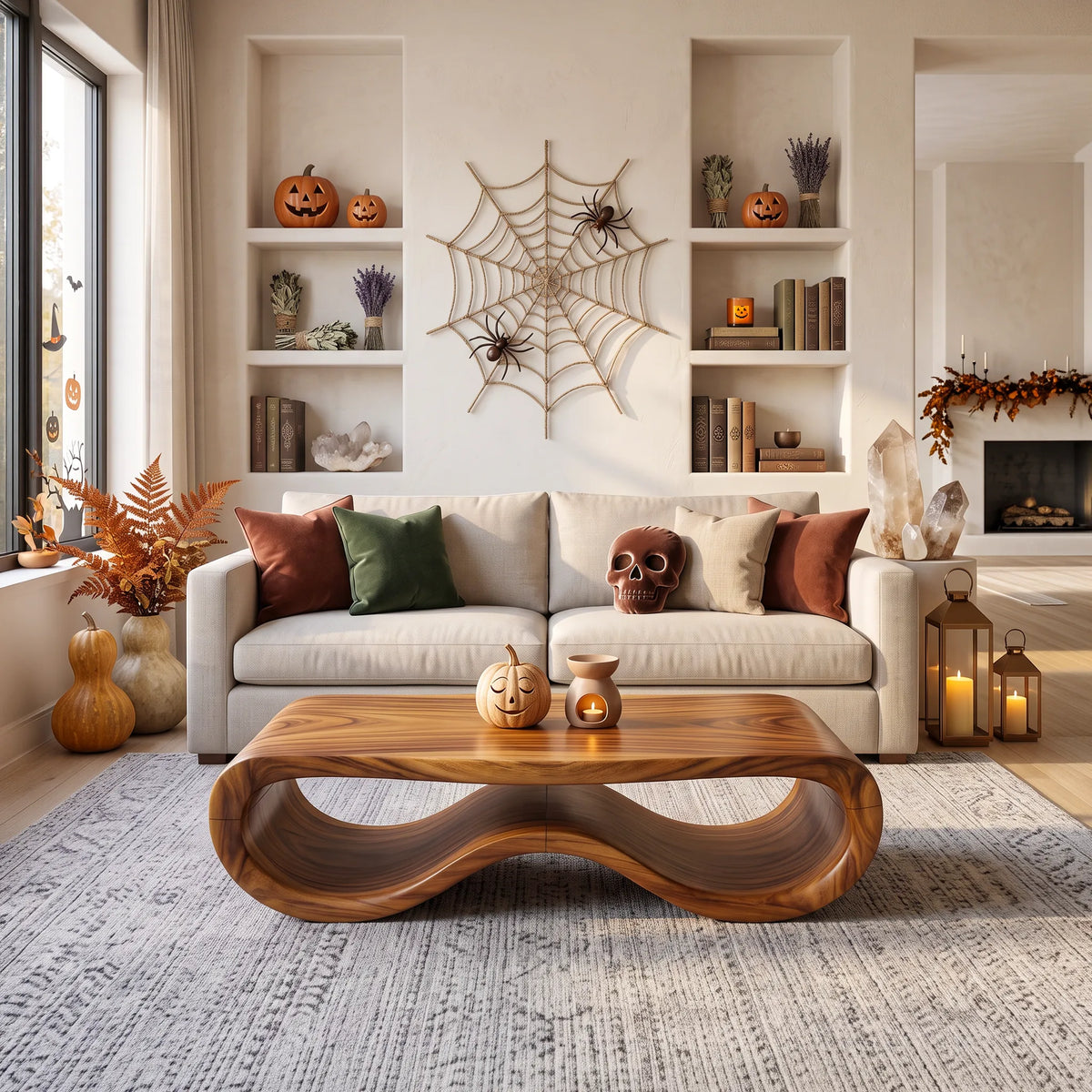 Organic Halloween Freeform Table For Rustic Living Space