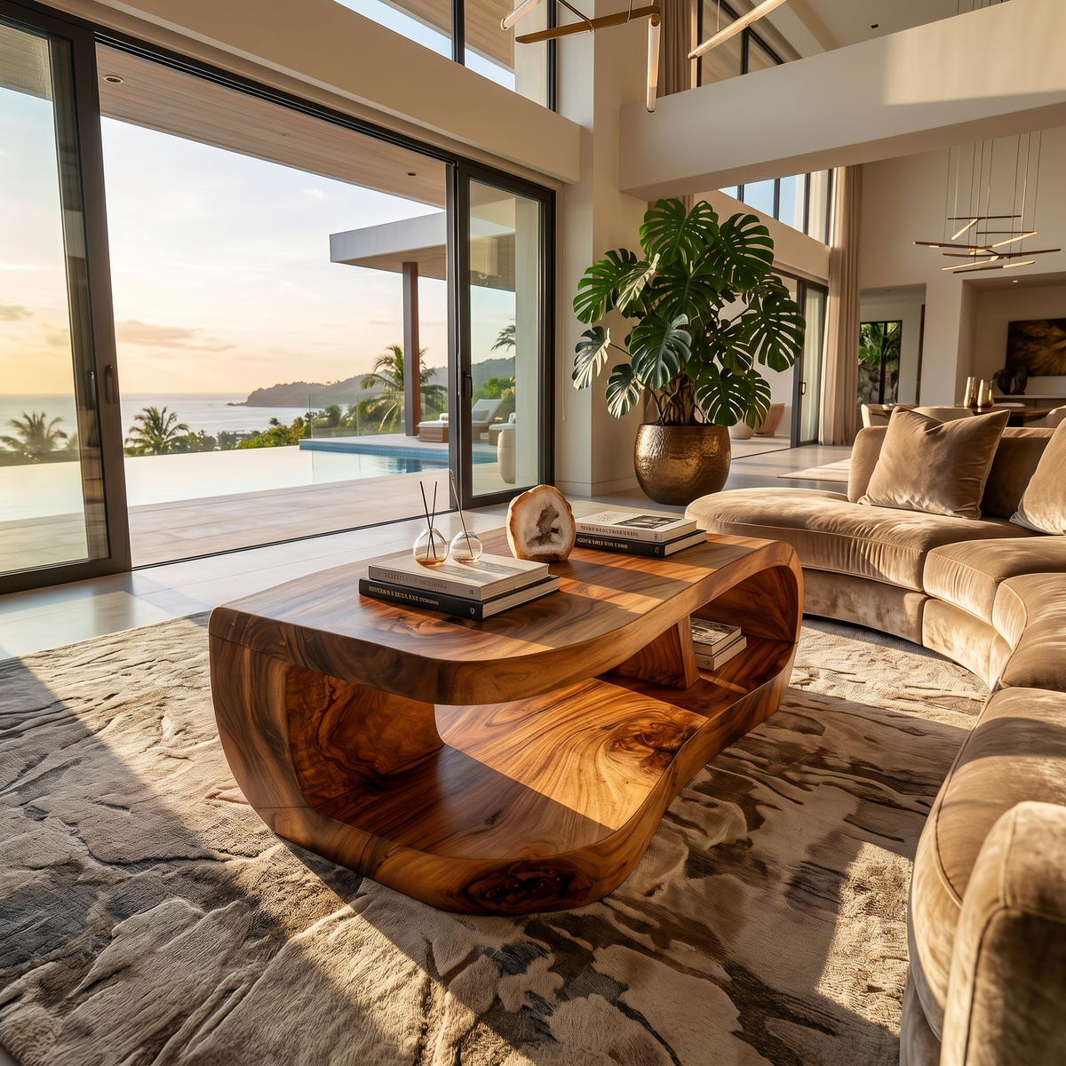 Organic Rounded Coffee Table For Modern Lounge