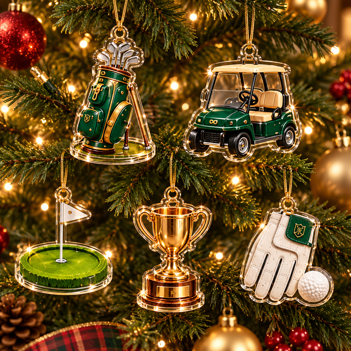 2026 Golfer's Club Advent Calendar With 24 Acrylic Ornaments