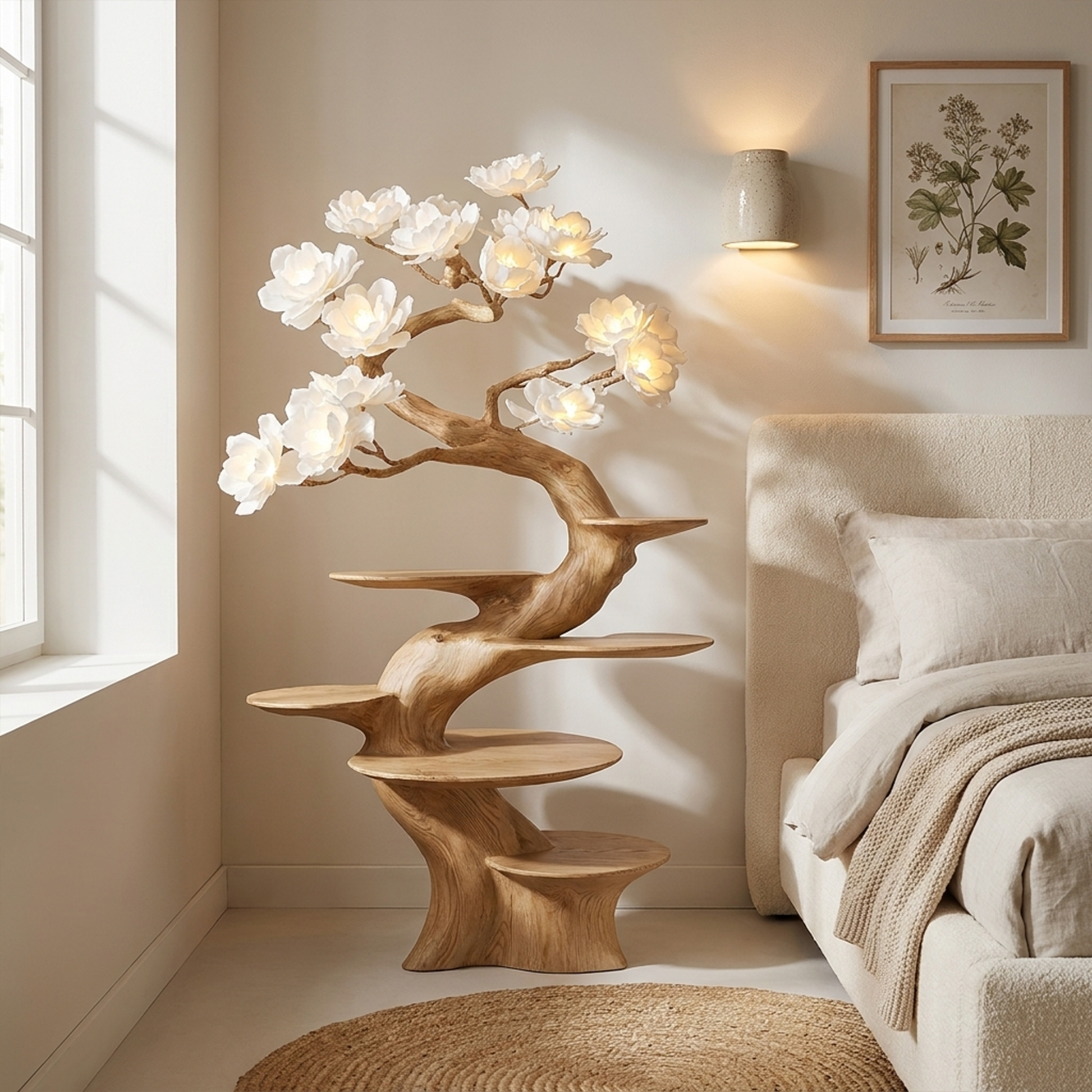 Organic Modern Sculptural Floor Display Shelf For Living Room SINLKIBT174