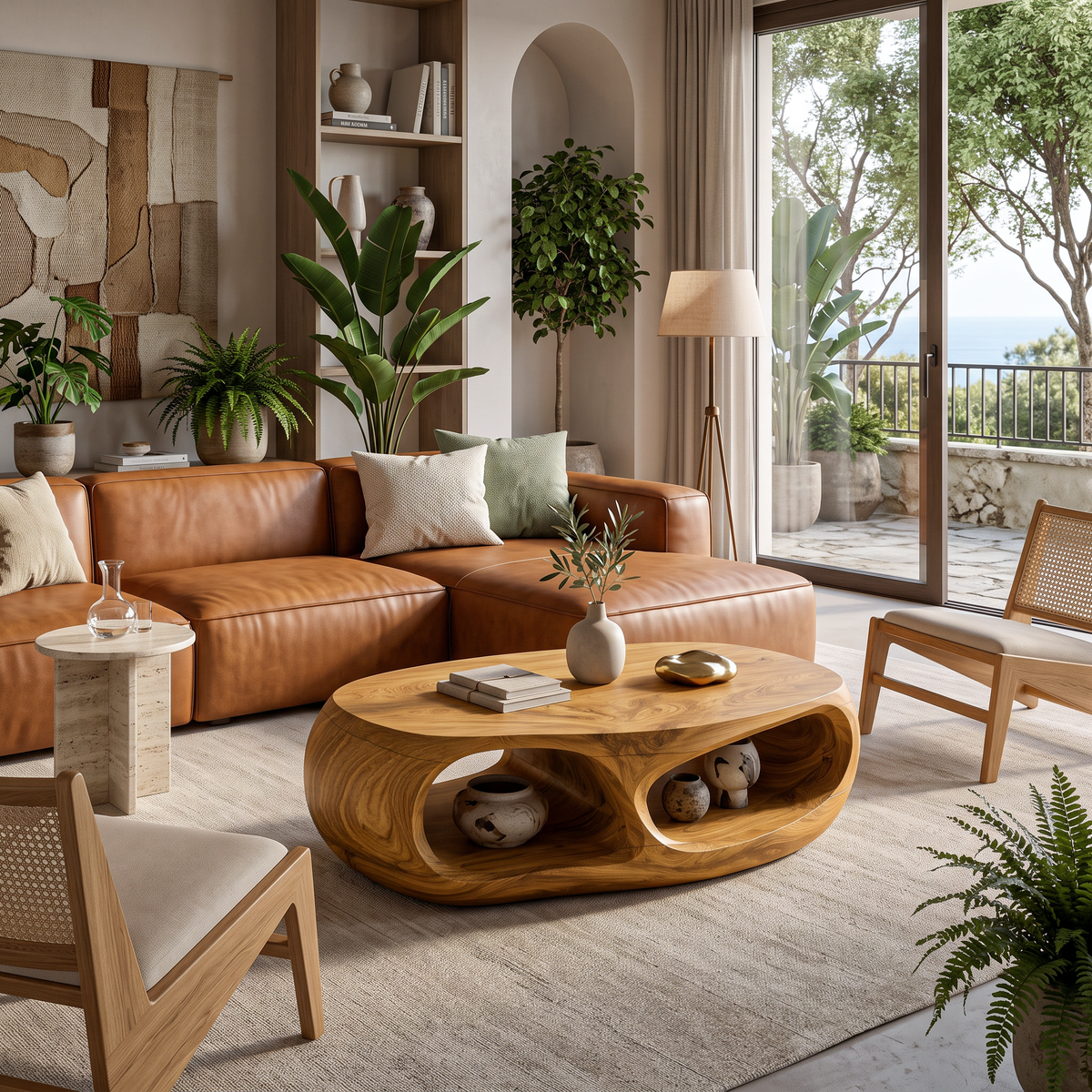 Handcrafted Coffee Table Flow Legs For Living Room Decor