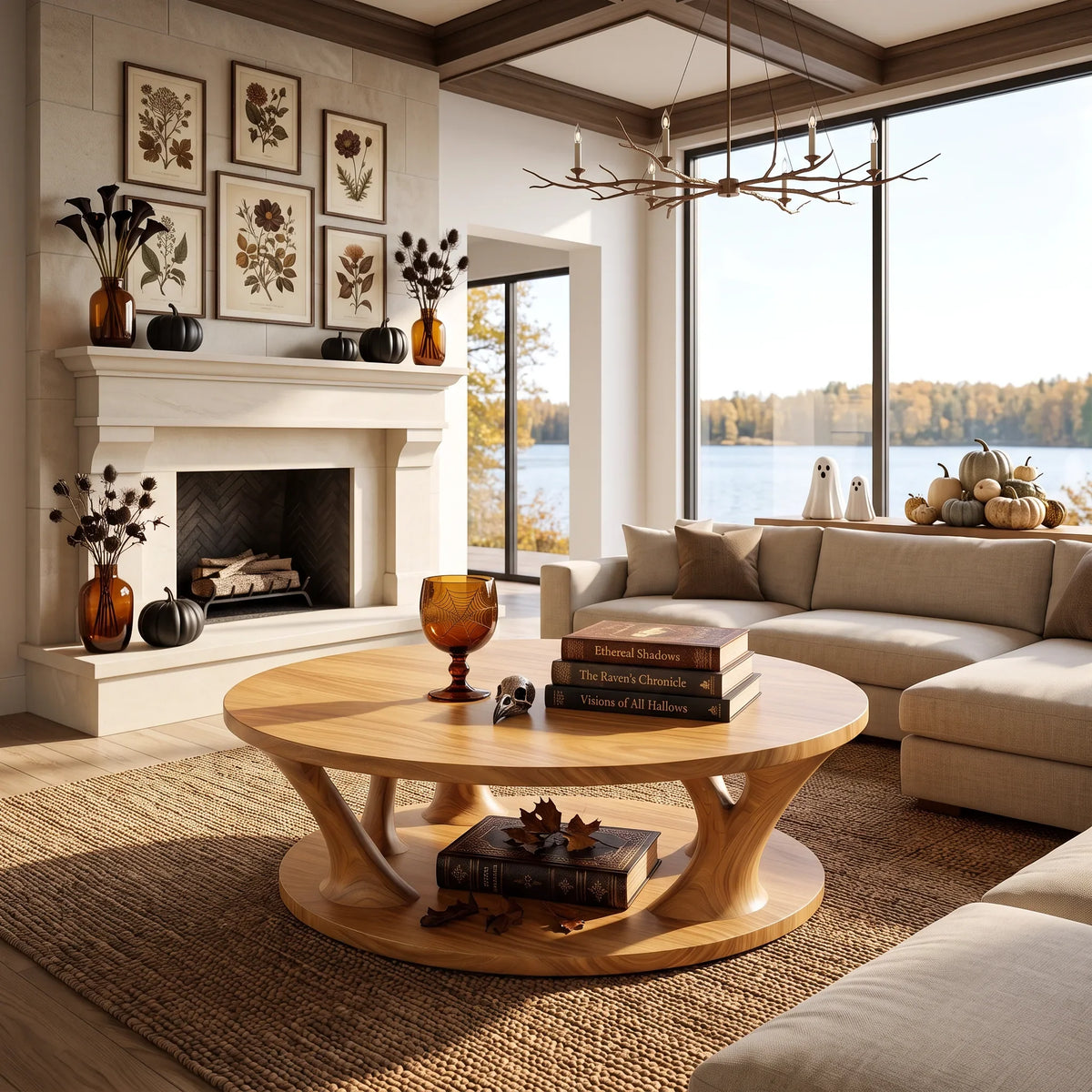 Minimalist Halloween Loop Coffee Table For Autumn Interior