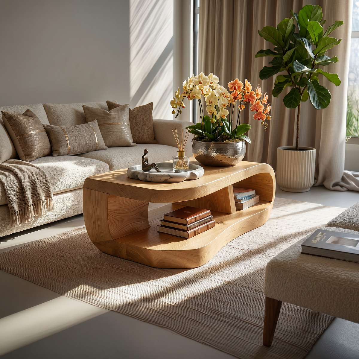 Organic Rounded Coffee Table For Modern Lounge