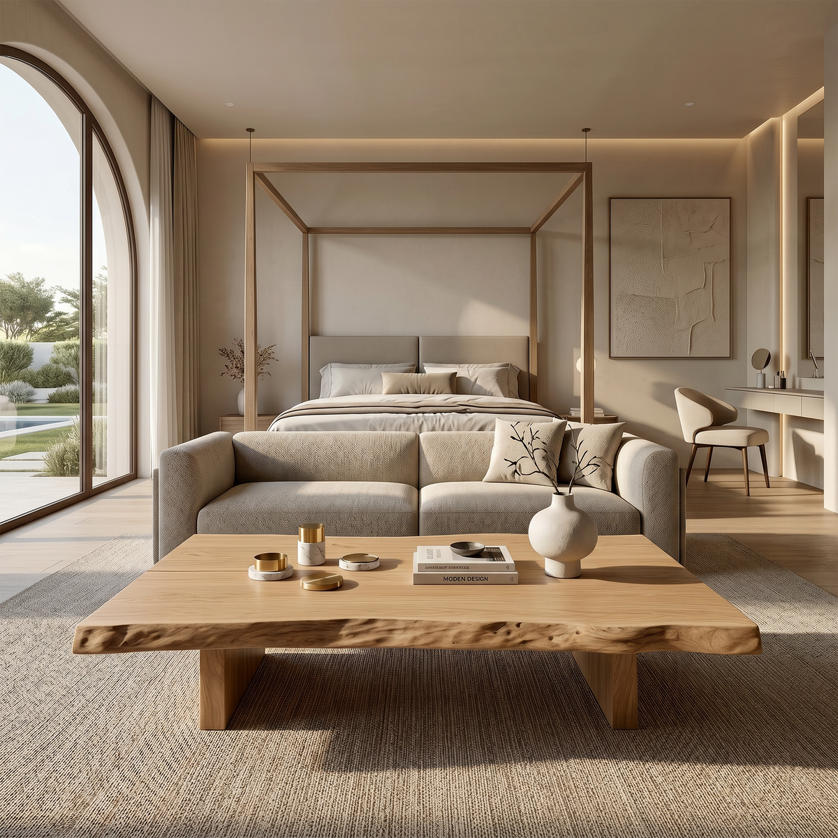 Organic Coffee Table For Tropical Villa Lounge