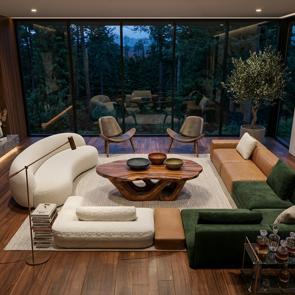 Sculptural Coffee Table With Open Loop Base For Luxury Living