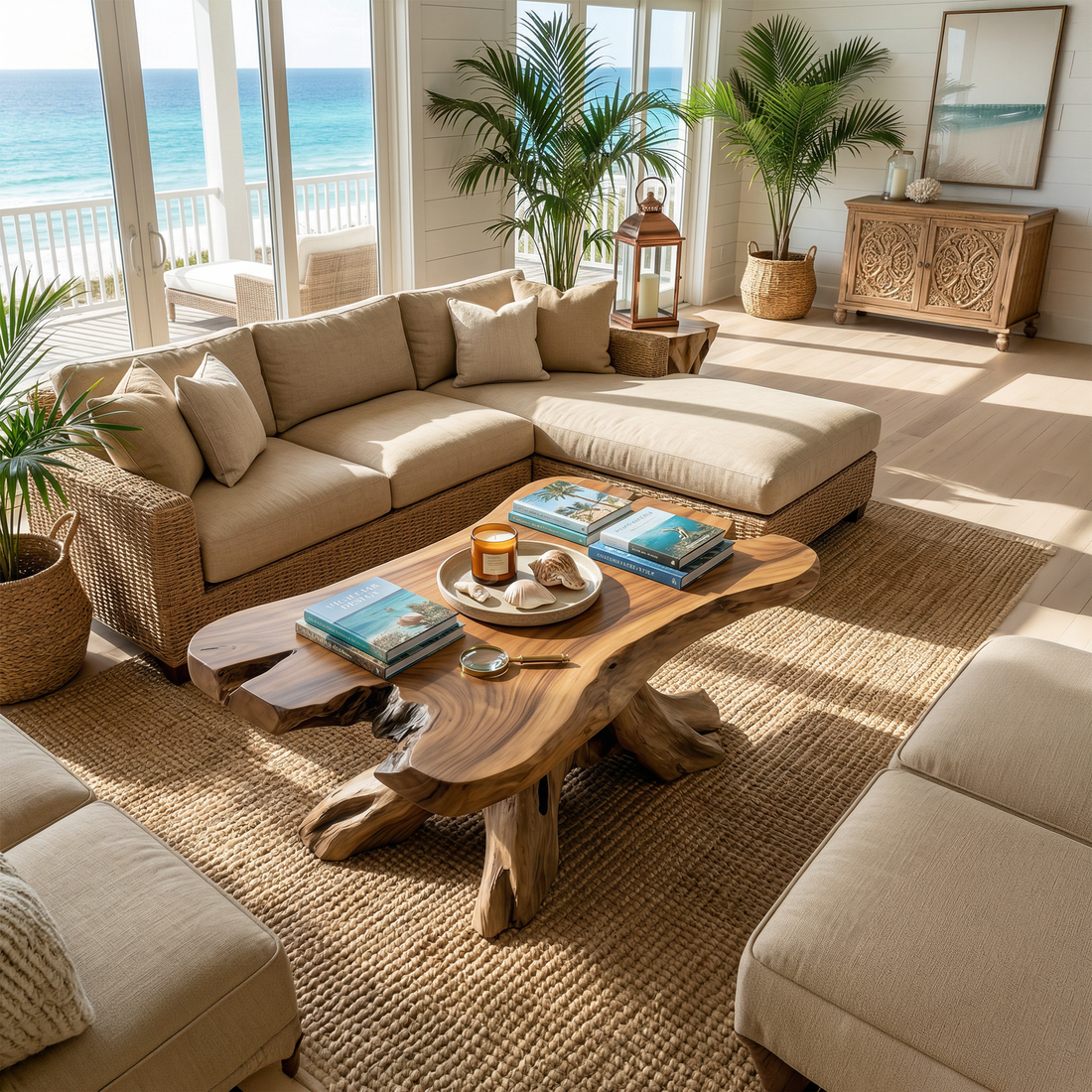 Rustic Root Coffee Table For Living Room