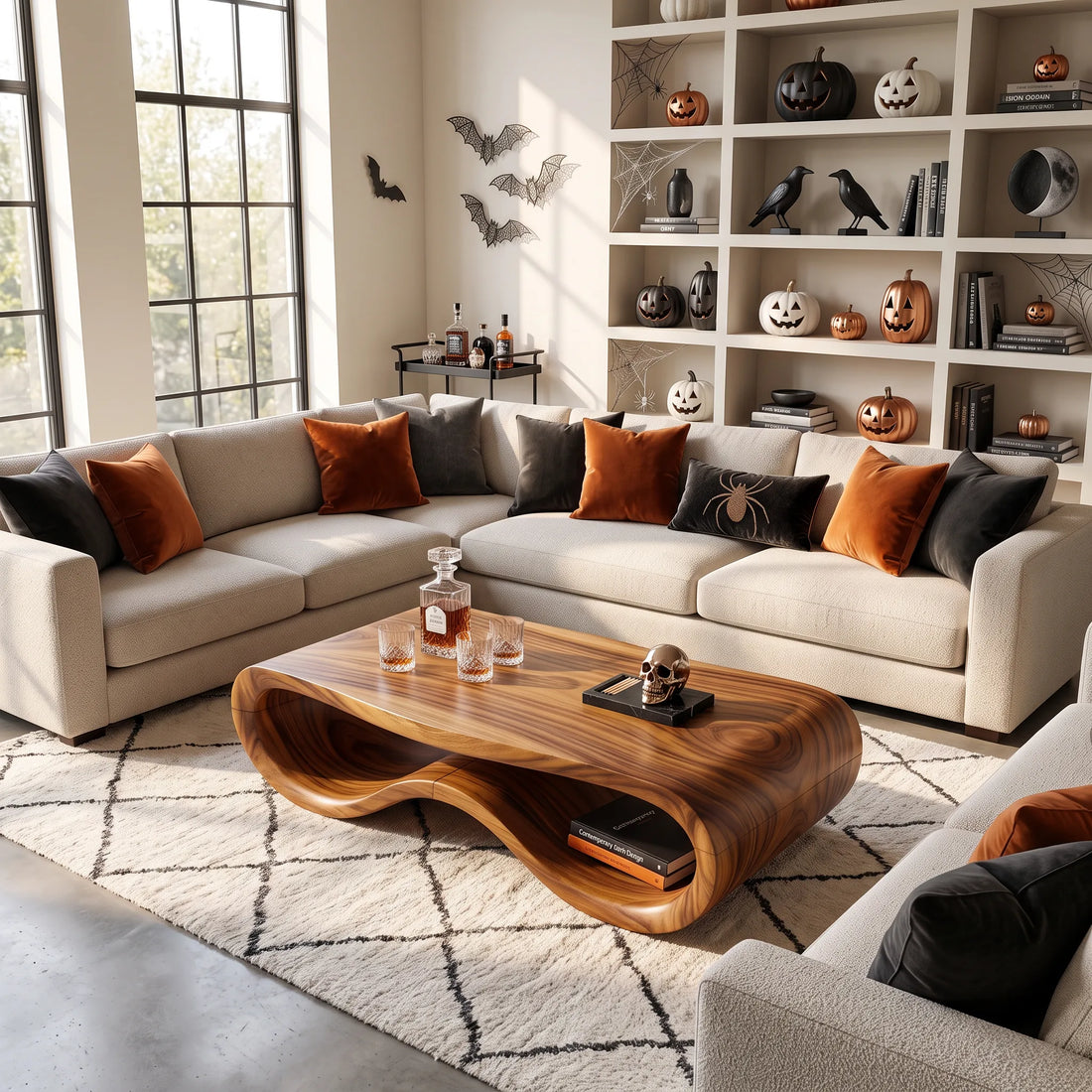 Organic Halloween Freeform Table For Rustic Living Space