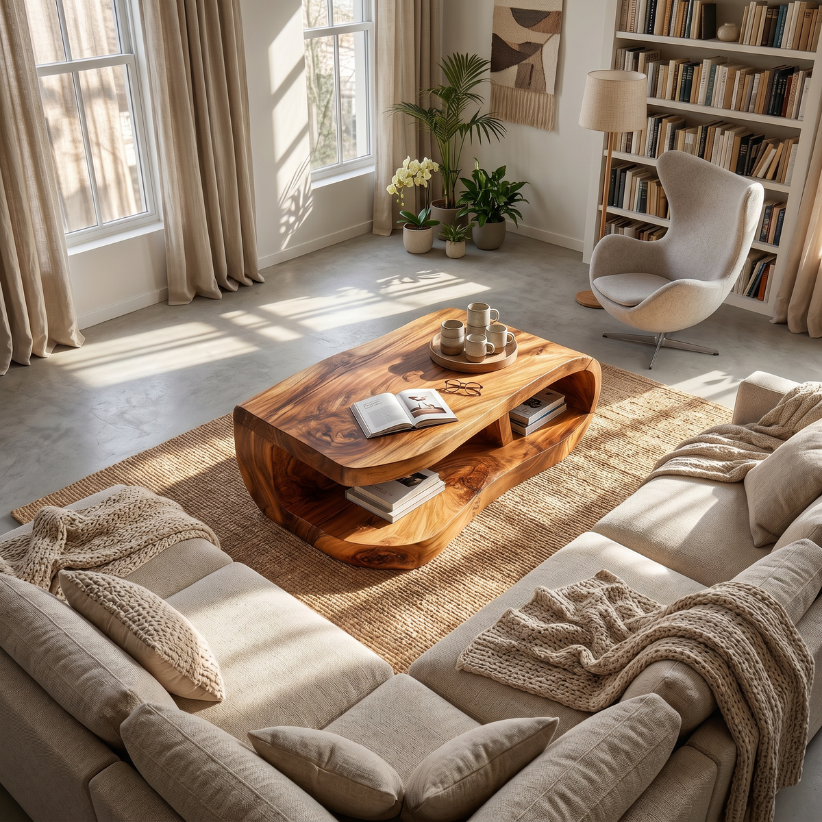Organic Rounded Coffee Table For Modern Lounge