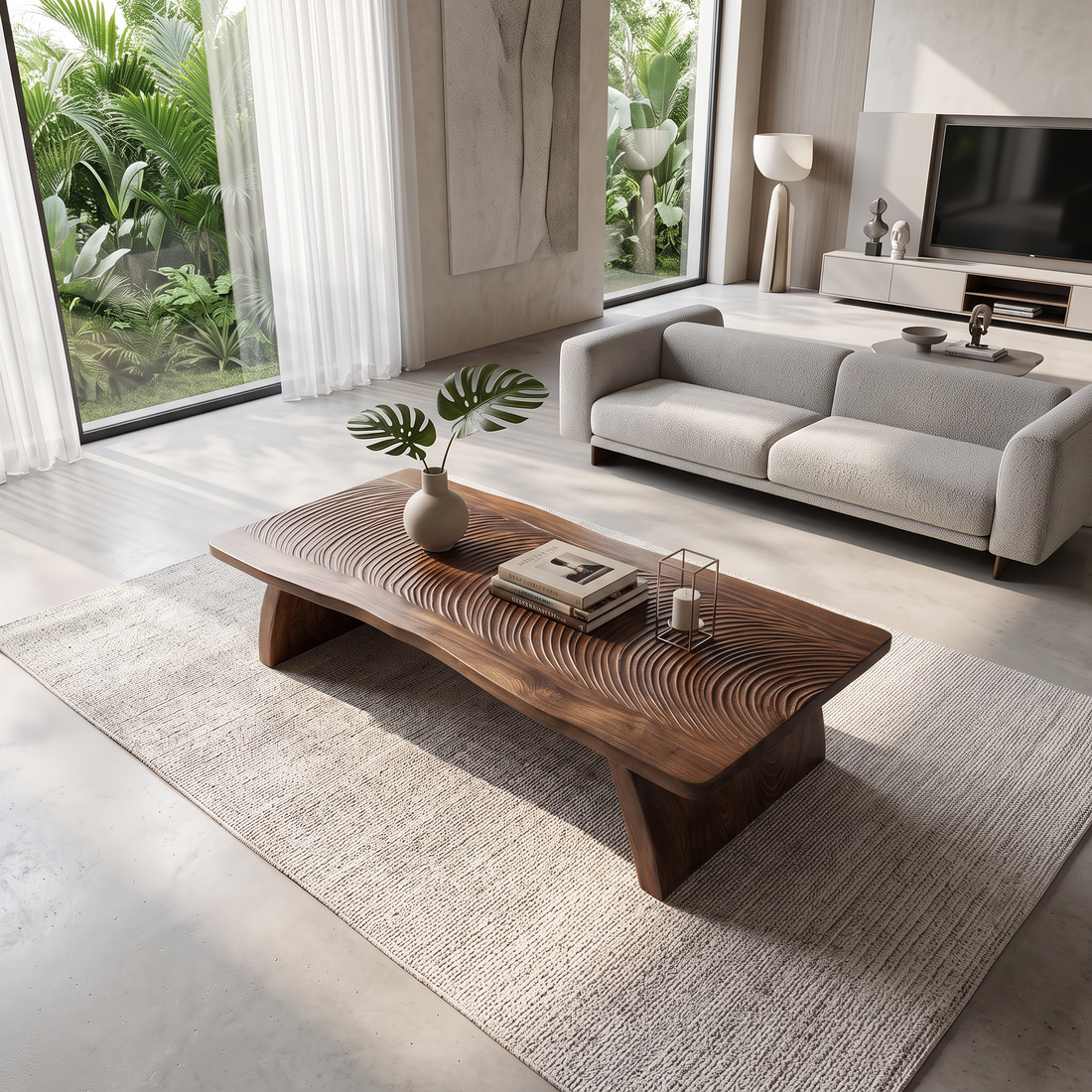 Farmhouse Mid Century Live Edge Coffee Table For Living Room
