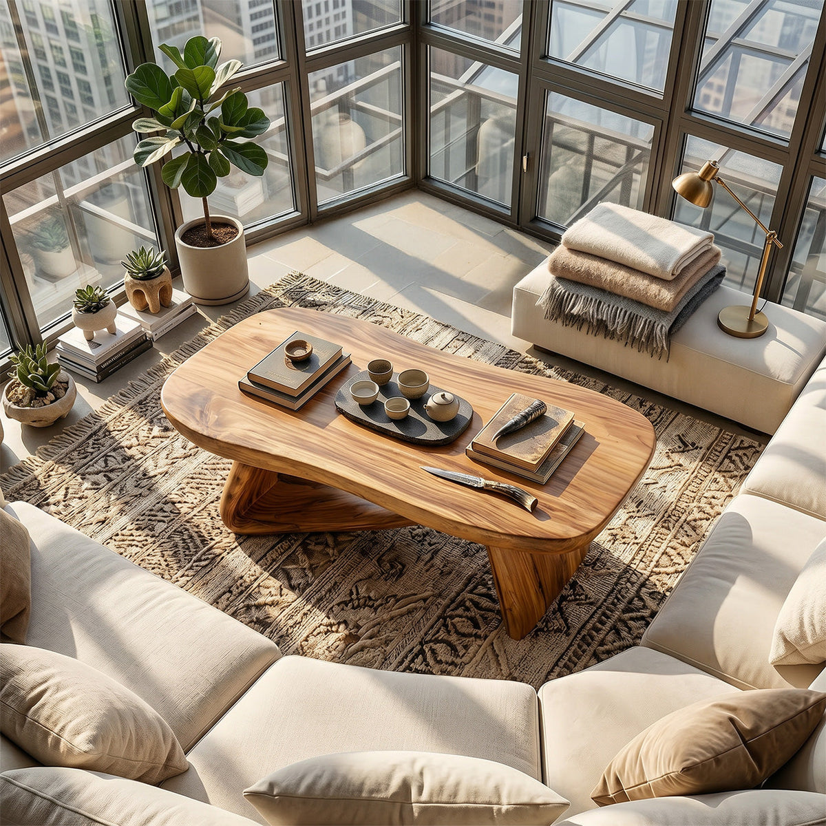Modern Wooden Live Edge Coffee Table For Furniture Decor And Home Style