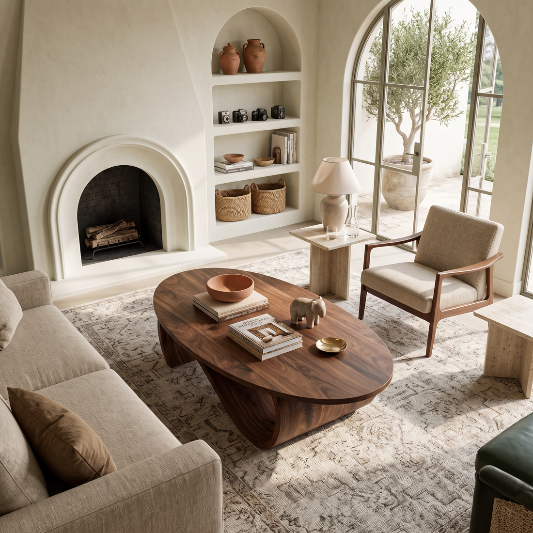 Minimalist Coffee Table Unique Base Design For Living Room
