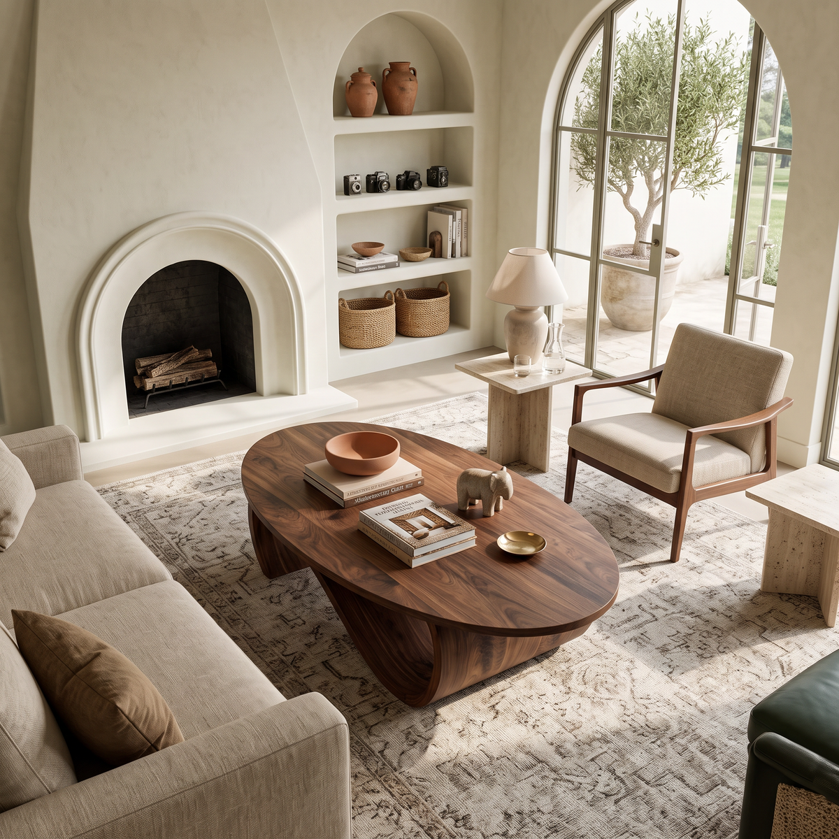 Minimalist Coffee Table Unique Base Design For Living Room