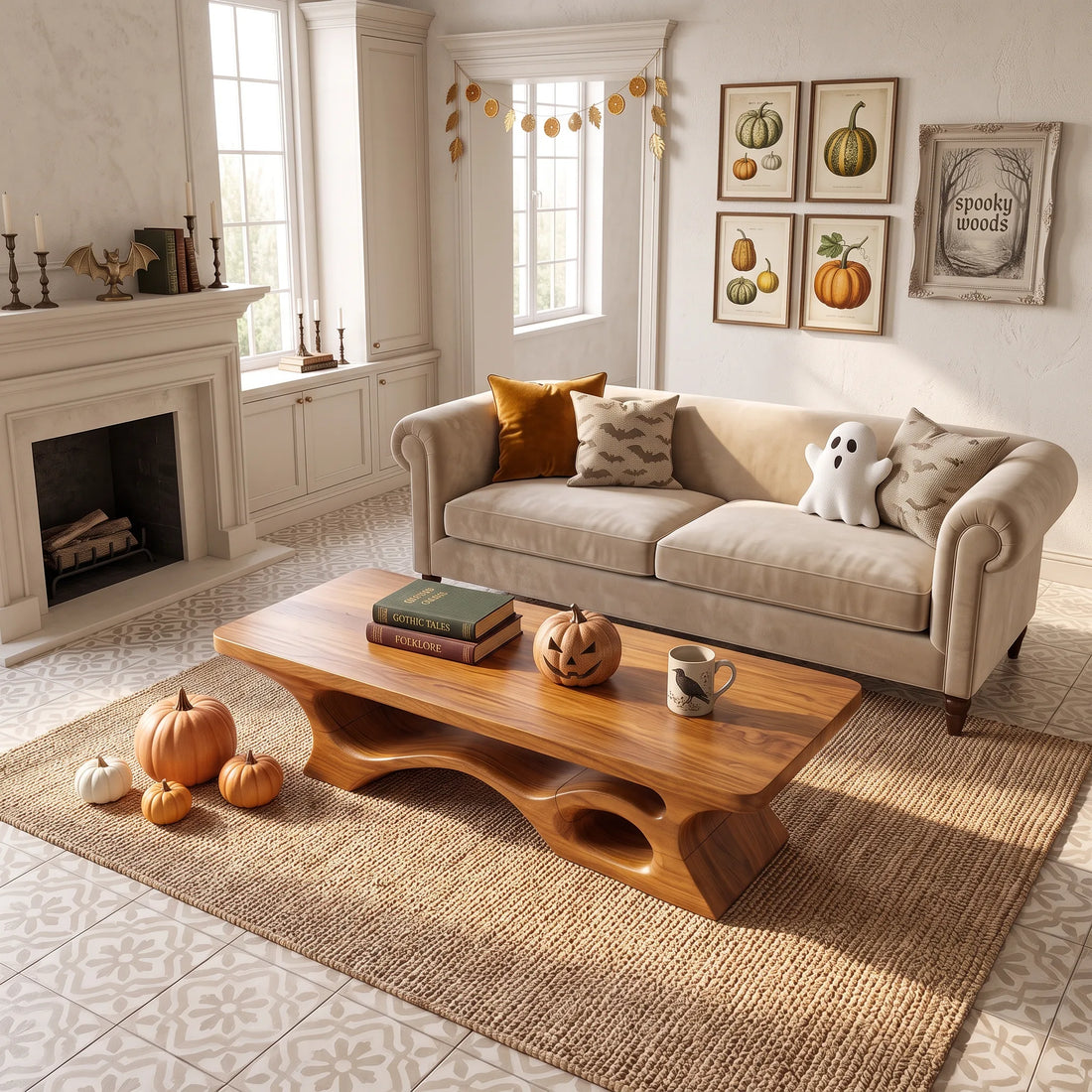 Modern Halloween Ribbon Base Table For Living Room