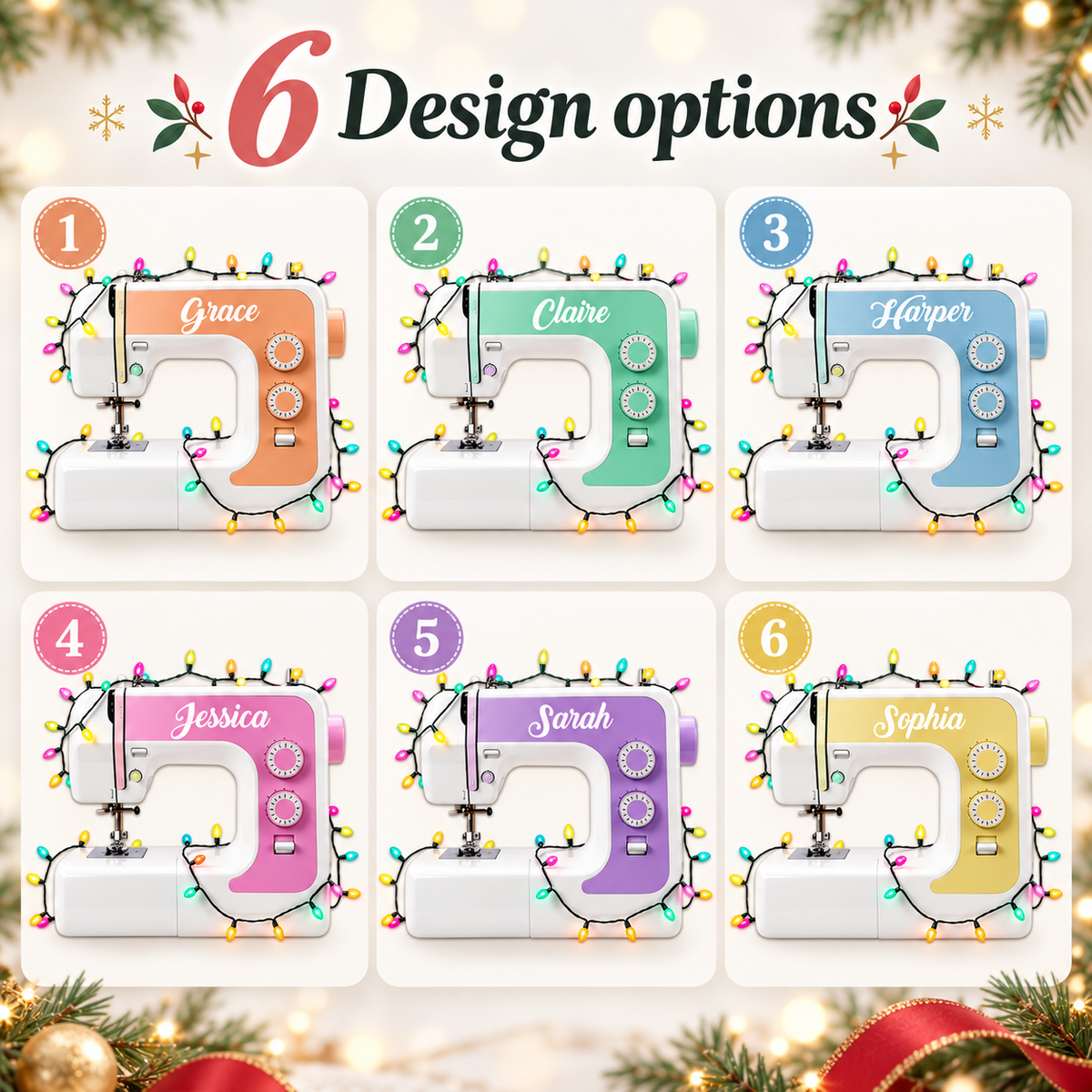 Personalized Sewing Machine Ornament with Name, Custom Seamstress Christmas Ornament, Acrylic Cutout Ornament for Sewer, Quilter Gift