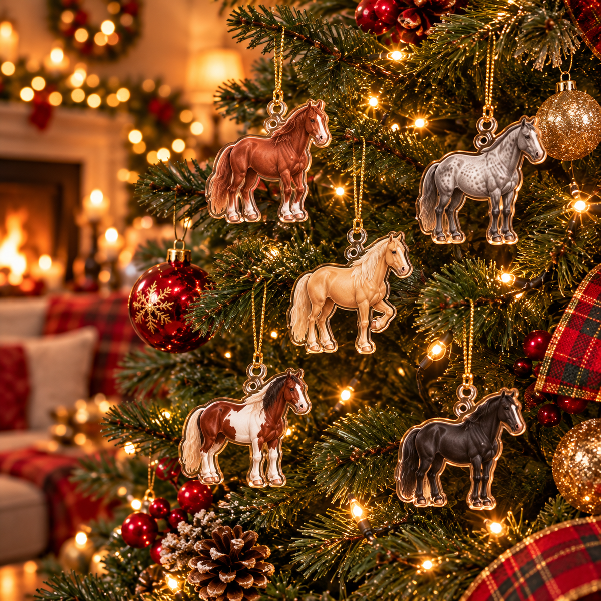 Personalized Horse Advent Calendar 2026 with Custom Name, 24 Acrylic Ornaments, Equestrian Christmas Keepsake