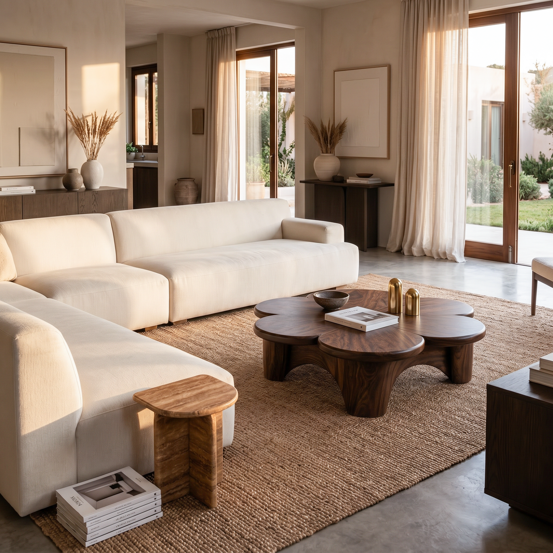 Organic Petal Coffee Table For Contemporary Living Room