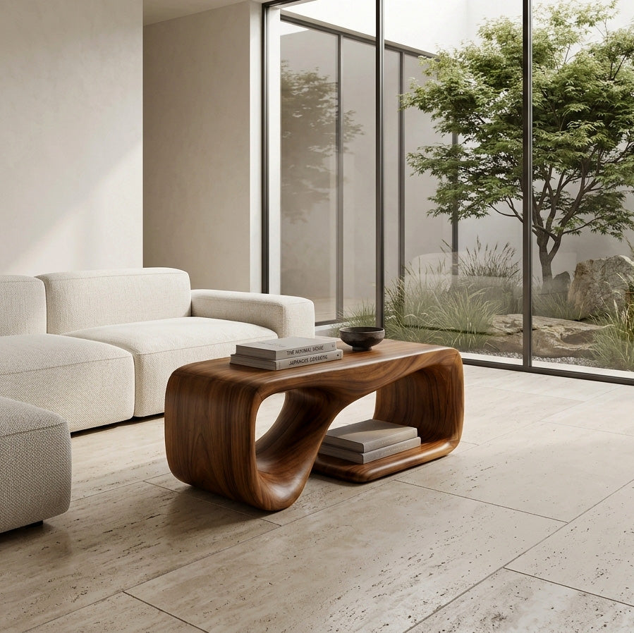 Modern Sculptural Coffee Table For Living Room Decor