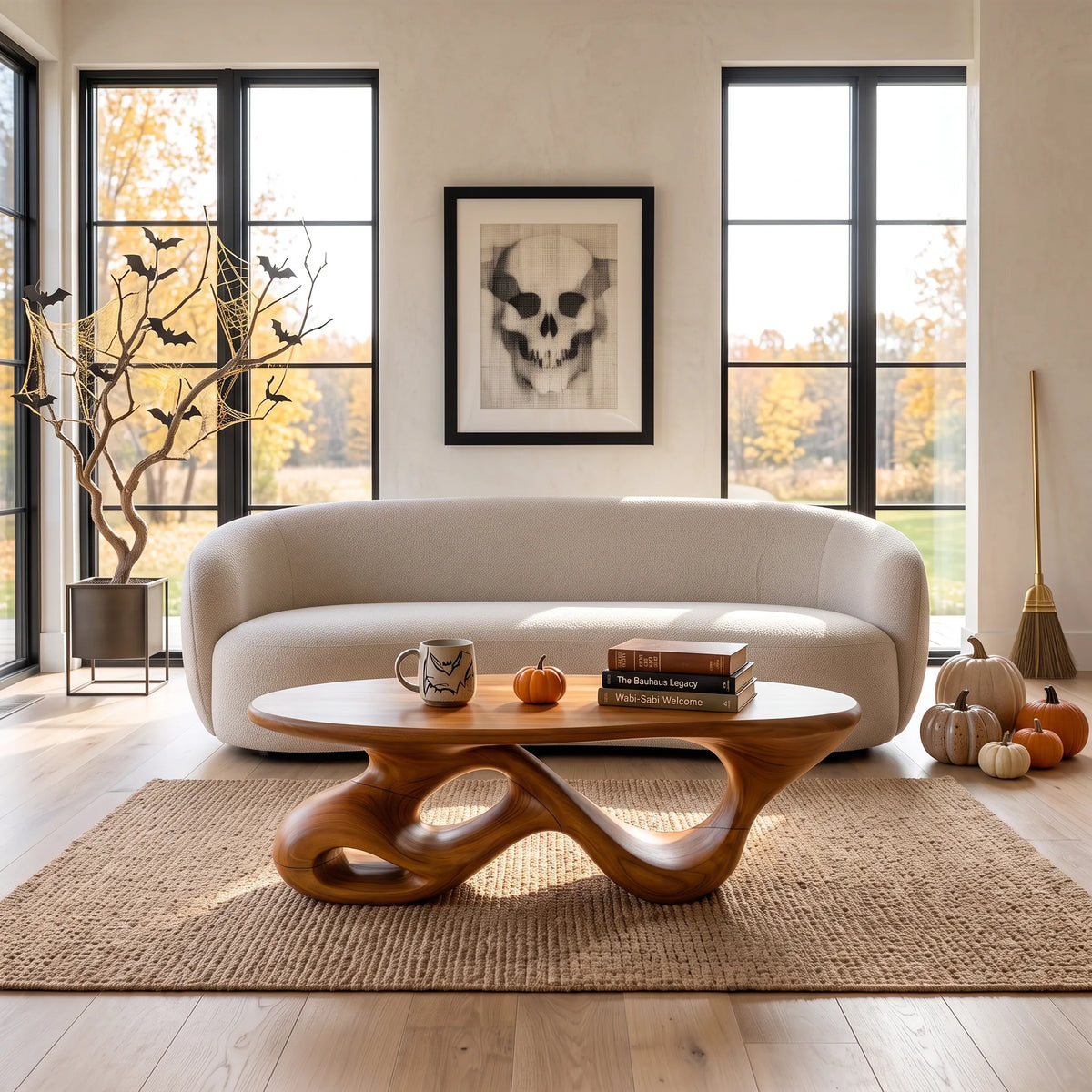 Mid Century Halloween Flowing Table For Cozy Cabin