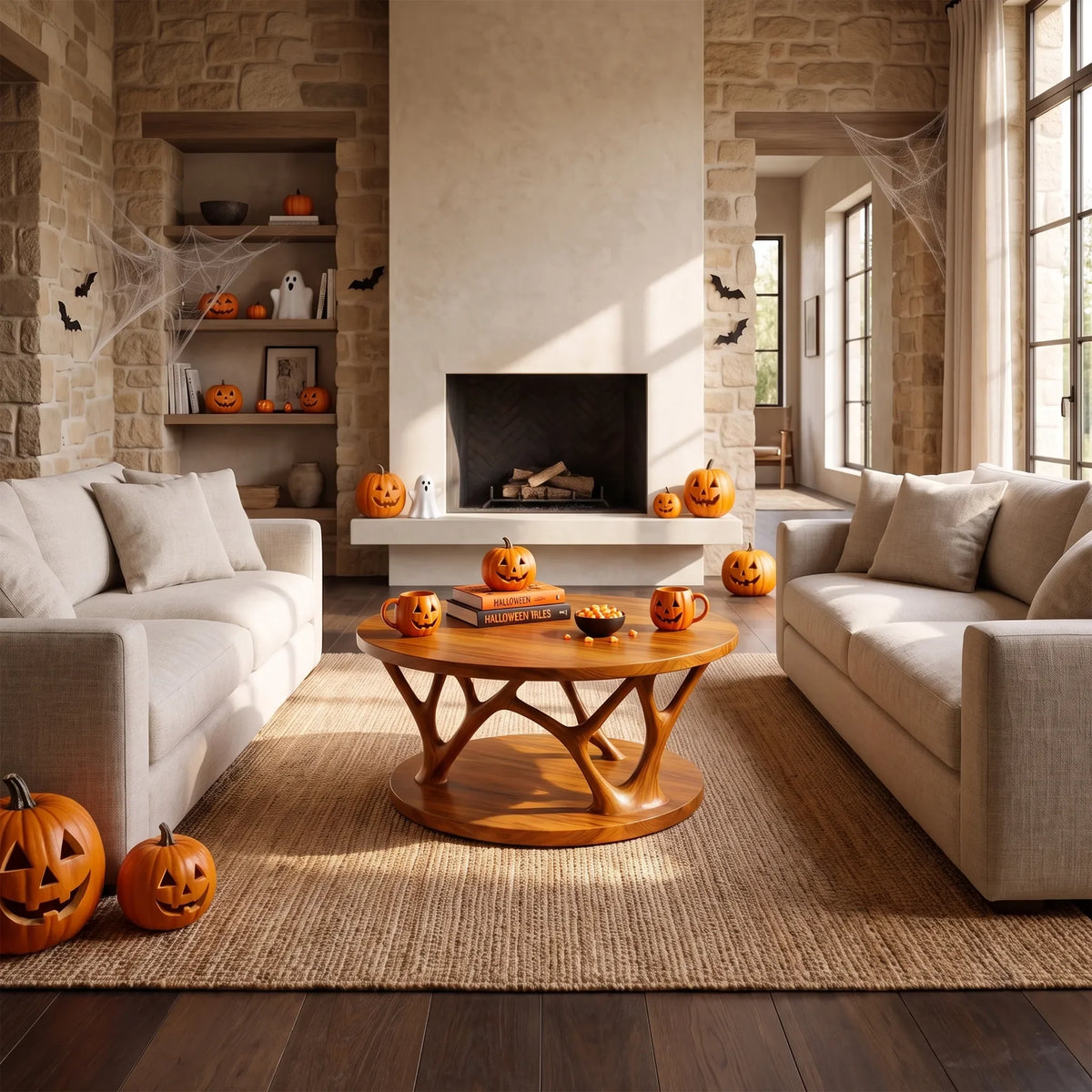 Contemporary Halloween Geometric Table For Gothic Home