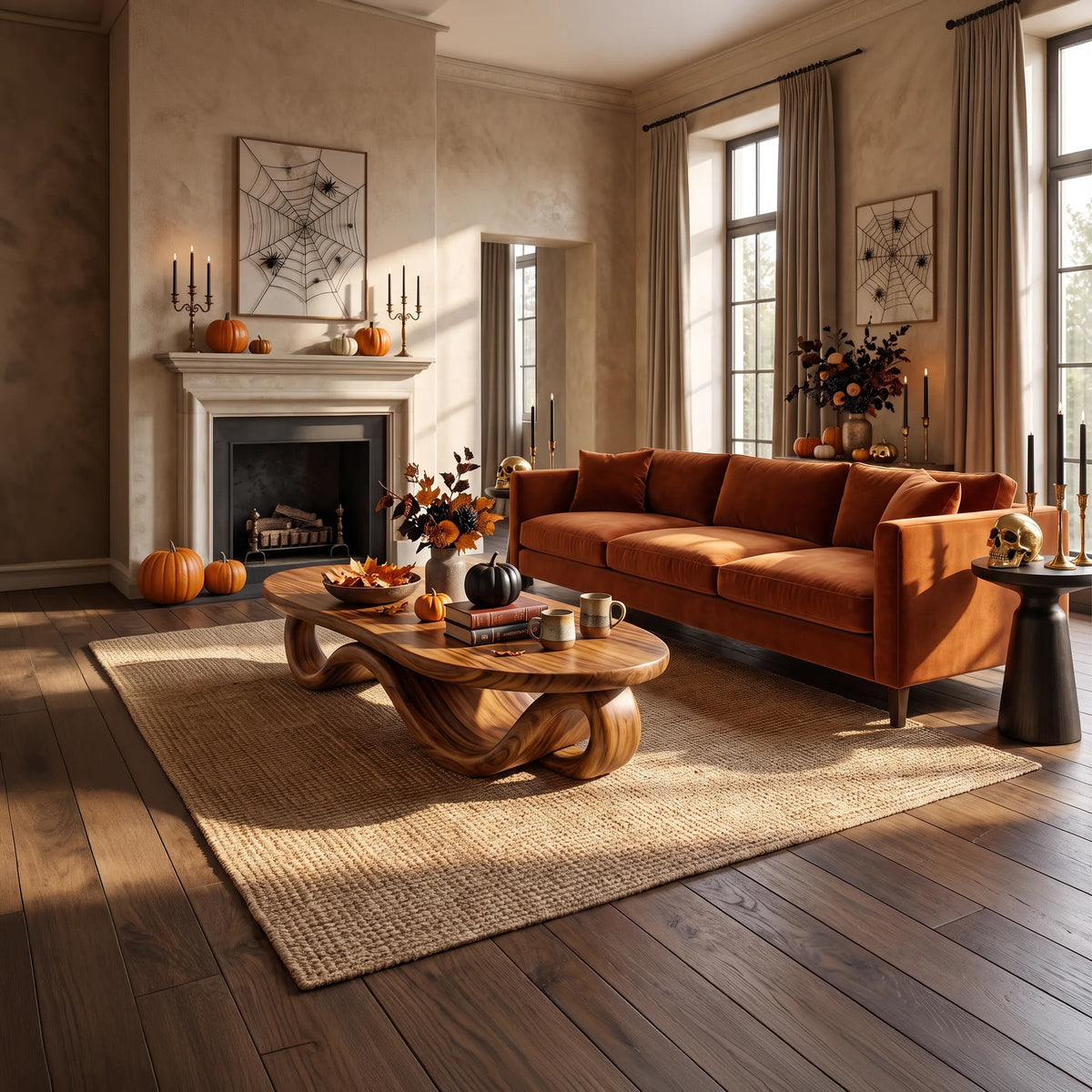 Organic Halloween Wave Base Table For Autumn Home