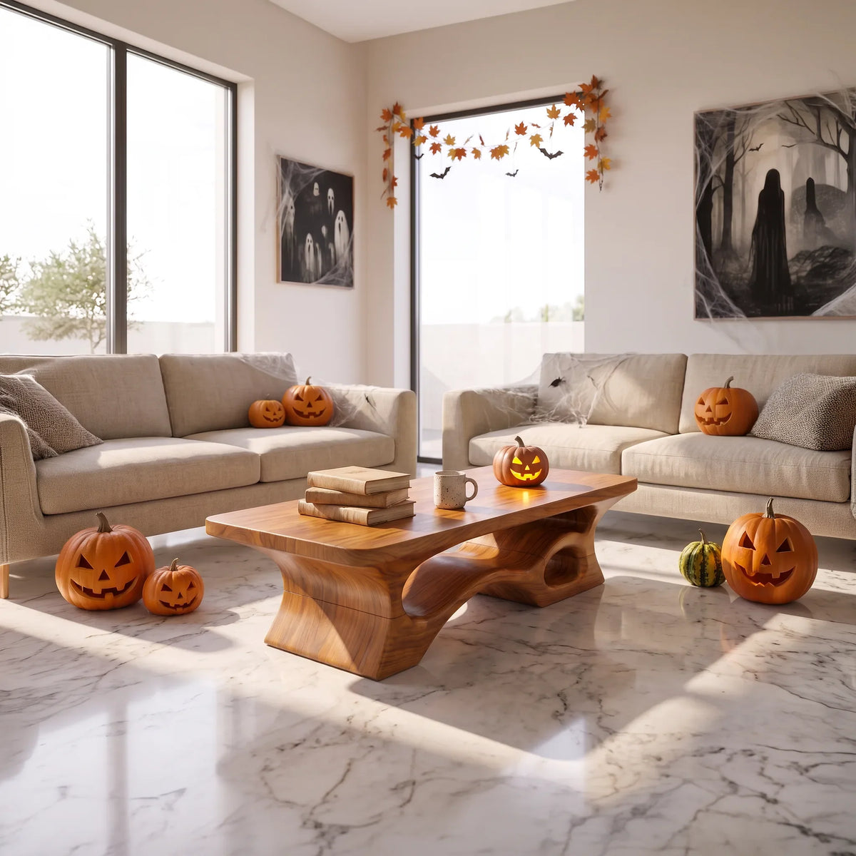 Modern Halloween Ribbon Base Table For Living Room