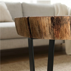 Live Edge Tree Slice End Coffee Table – Unique Rustic Wood Coffee Table With Unique Texture