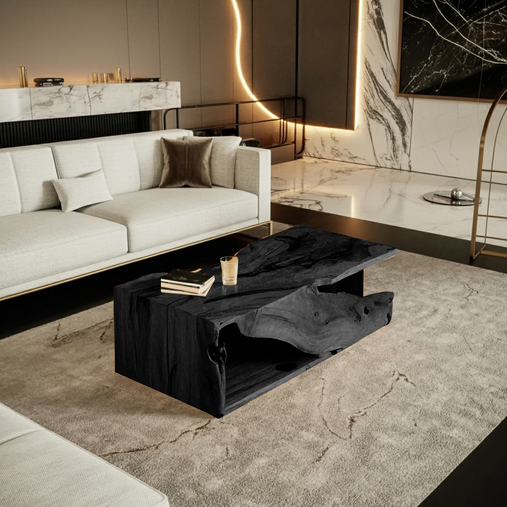 Modern Organic Live Edge Coffee Table For Living Room
