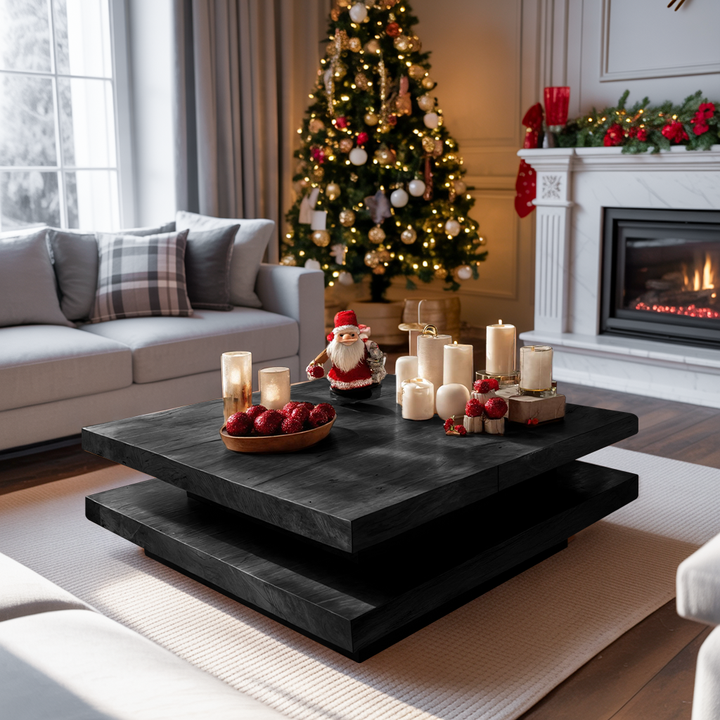 Mid Century Modern Coffee Table Solid Wood For Christmas Style