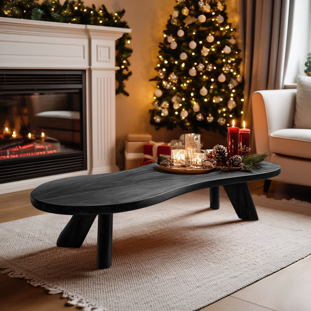 Handcrafted Wooden Live Edge Coffee Table For Holiday Decor