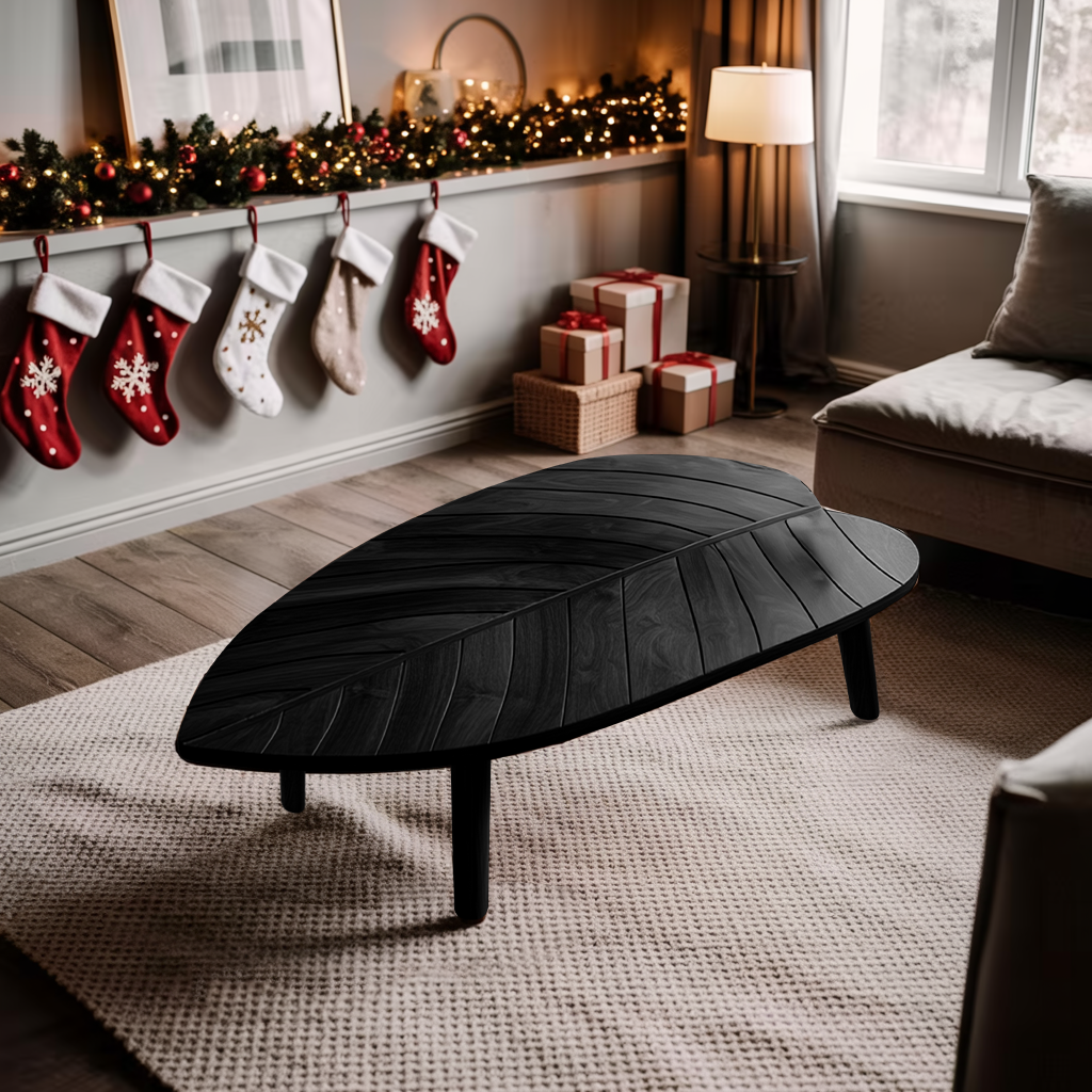 Mid Century Solid Wood Coffee Table For Cozy Christmas Decoration