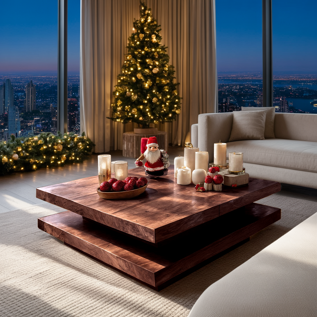 Mid Century Modern Coffee Table Solid Wood For Christmas Style