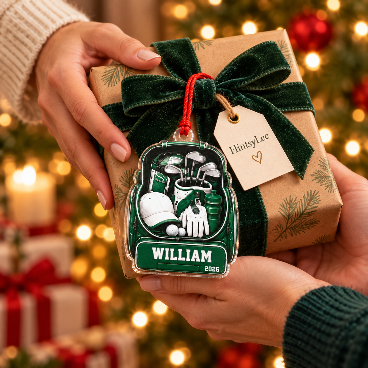 Personalized Golf Equipment Christmas Ornament, Custom Name and 2026 Acrylic Tree Decoration for Golfers