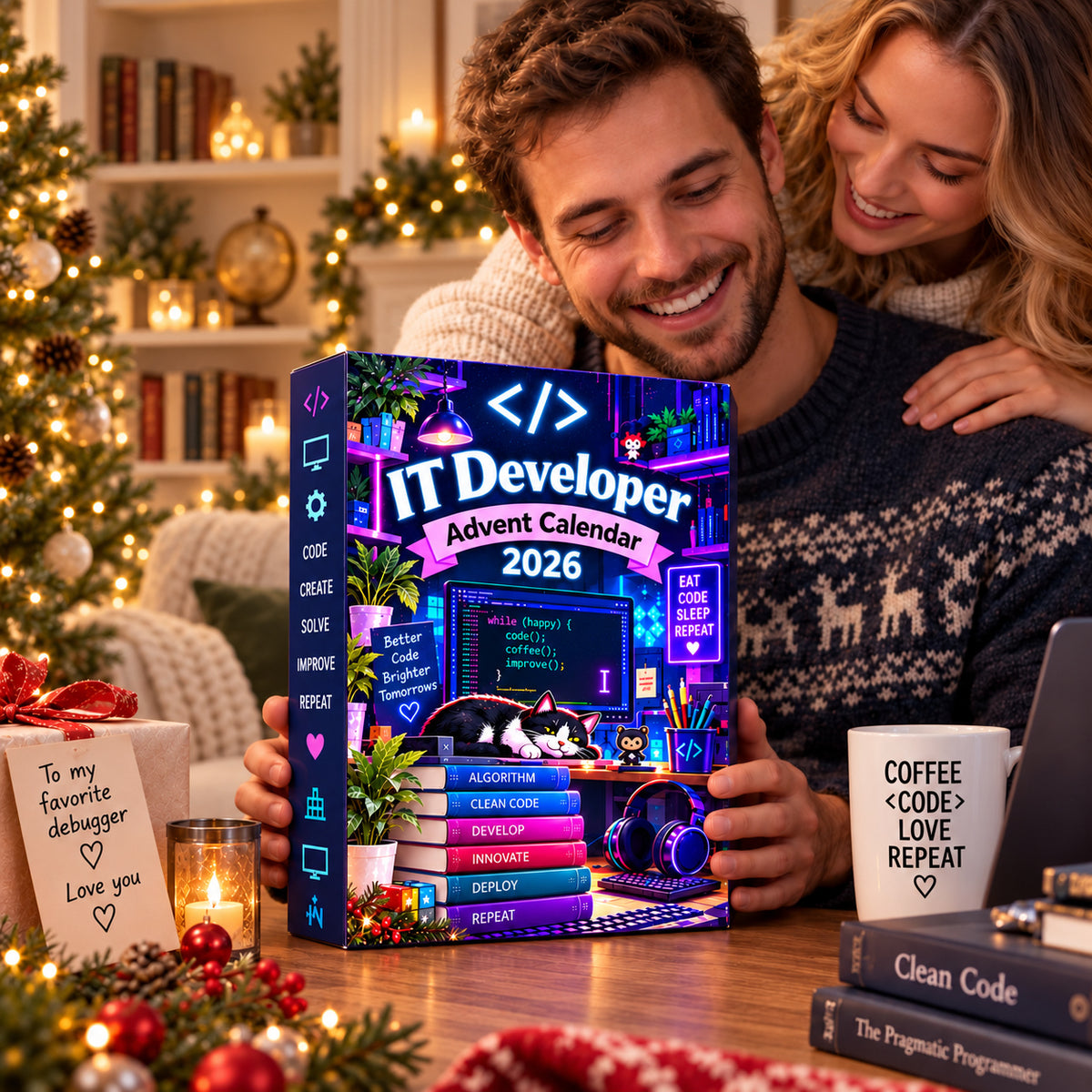 IT Developer Advent Calendar 2026, 24 Days Christmas Surprise Blind Box, Programmer Christmas Gift, Coding Lover Holiday Countdown