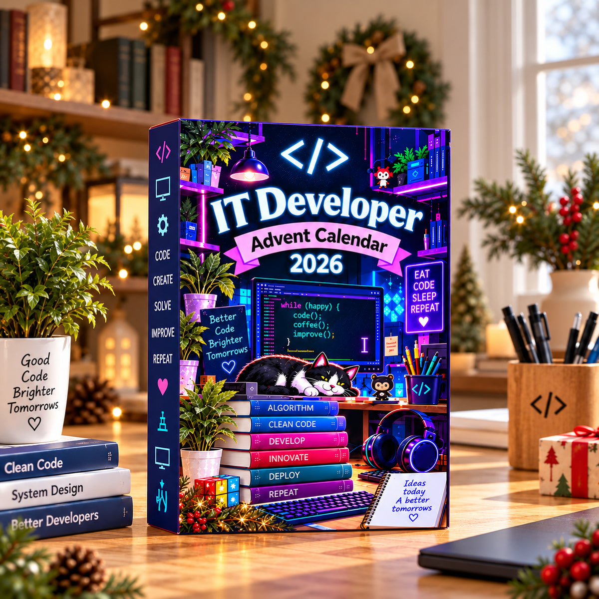 IT Developer Advent Calendar 2026, 24 Days Christmas Surprise Blind Box, Programmer Christmas Gift, Coding Lover Holiday Countdown