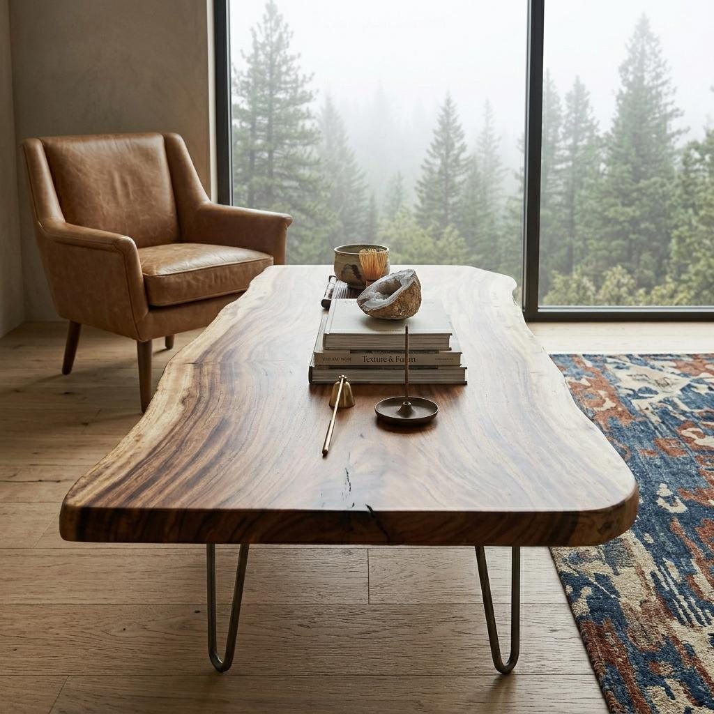 Live Edge Rustic Coffee Table - WCT0001