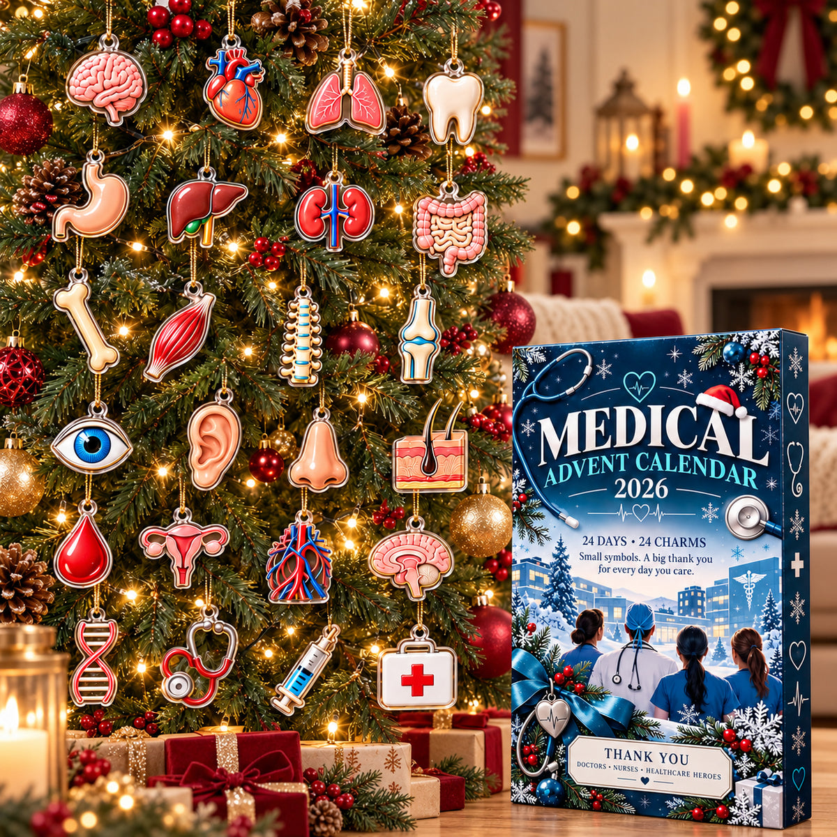 Medical Advent Calendar 2026, Doctor Nurse Christmas Countdown, Healthcare Worker Keepsake, Hospital Charm Collection, Medical GIFT 2026