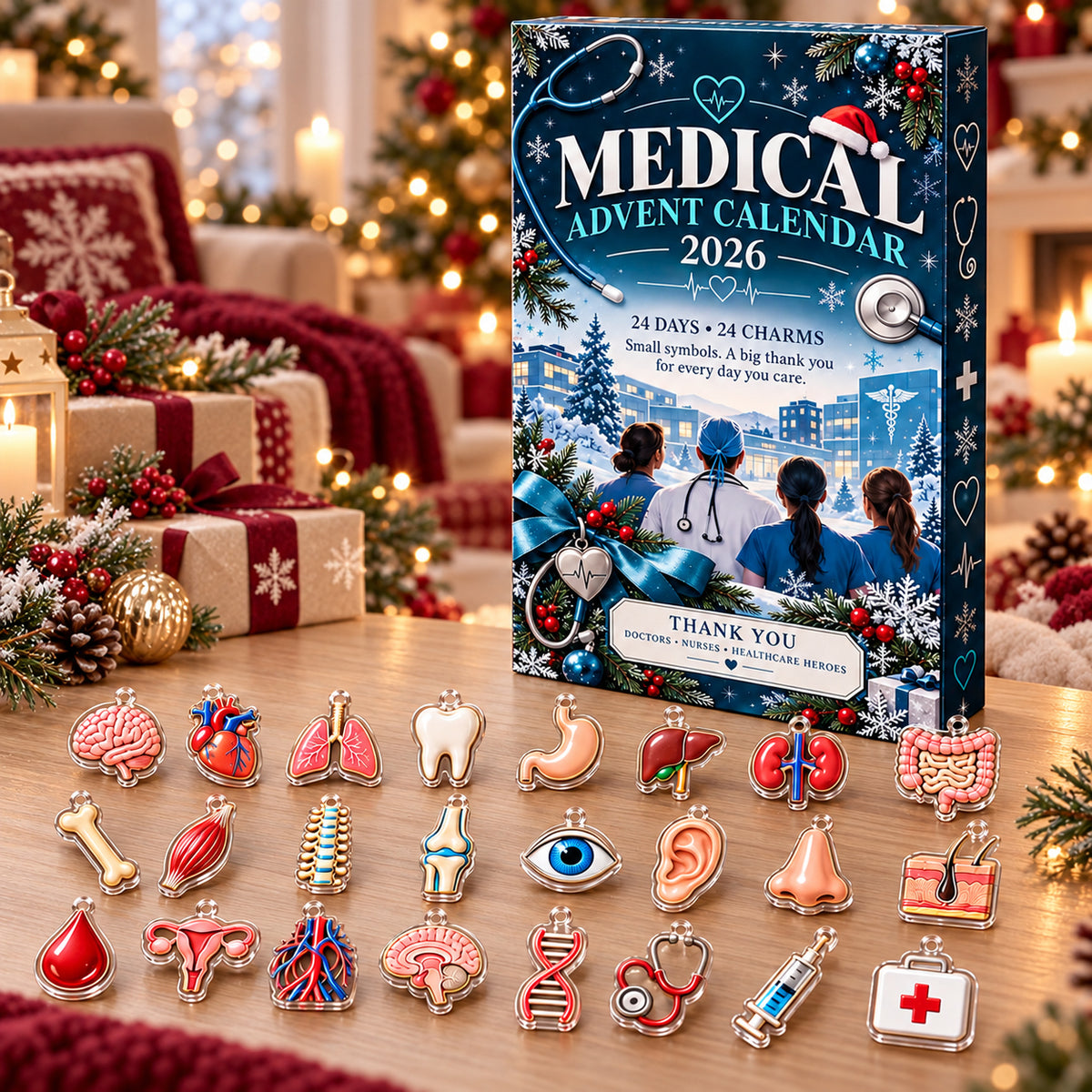 Medical Advent Calendar 2026, Doctor Nurse Christmas Countdown, Healthcare Worker Keepsake, Hospital Charm Collection, Medical GIFT 2026