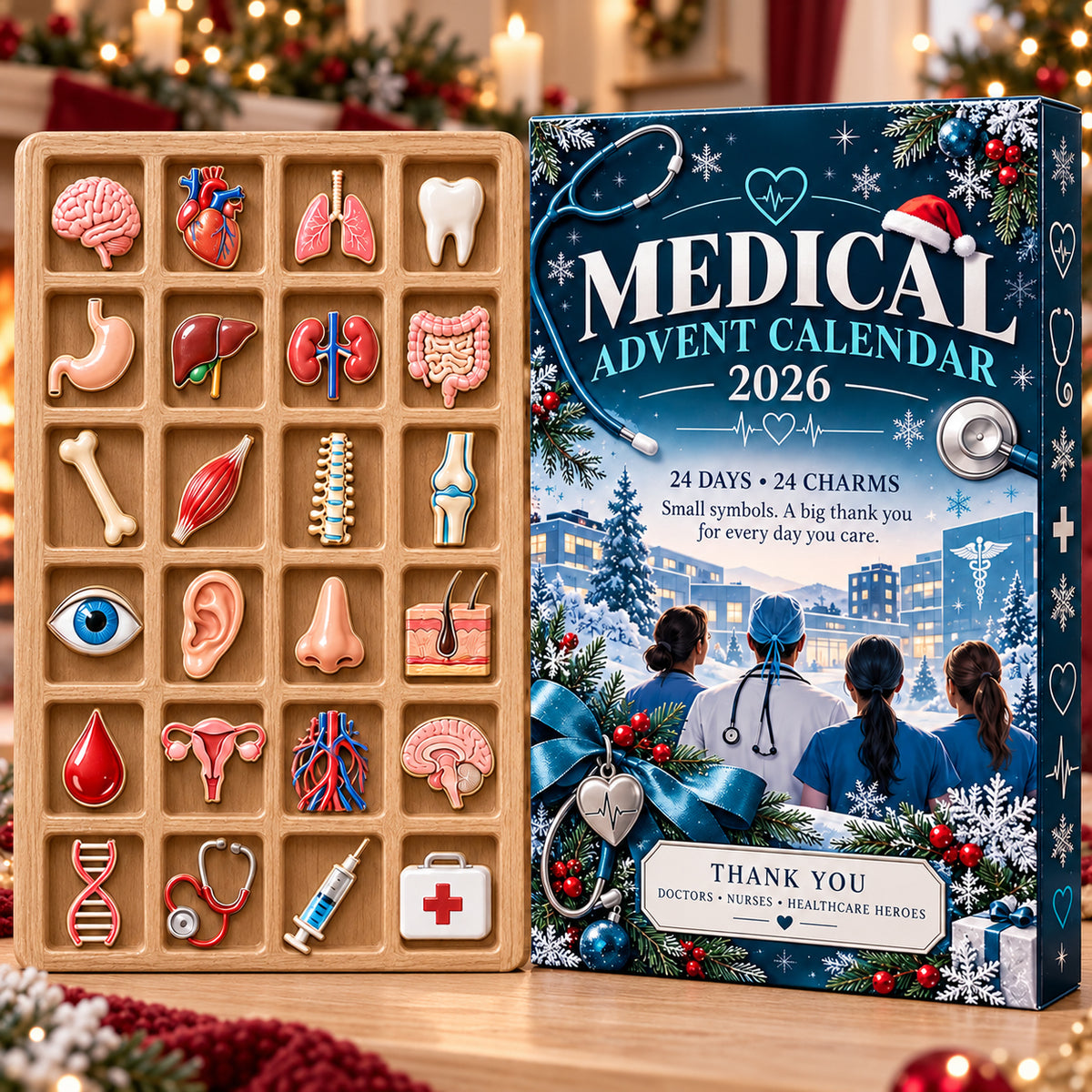 Medical Advent Calendar 2026, Doctor Nurse Christmas Countdown, Healthcare Worker Keepsake, Hospital Charm Collection, Medical GIFT 2026