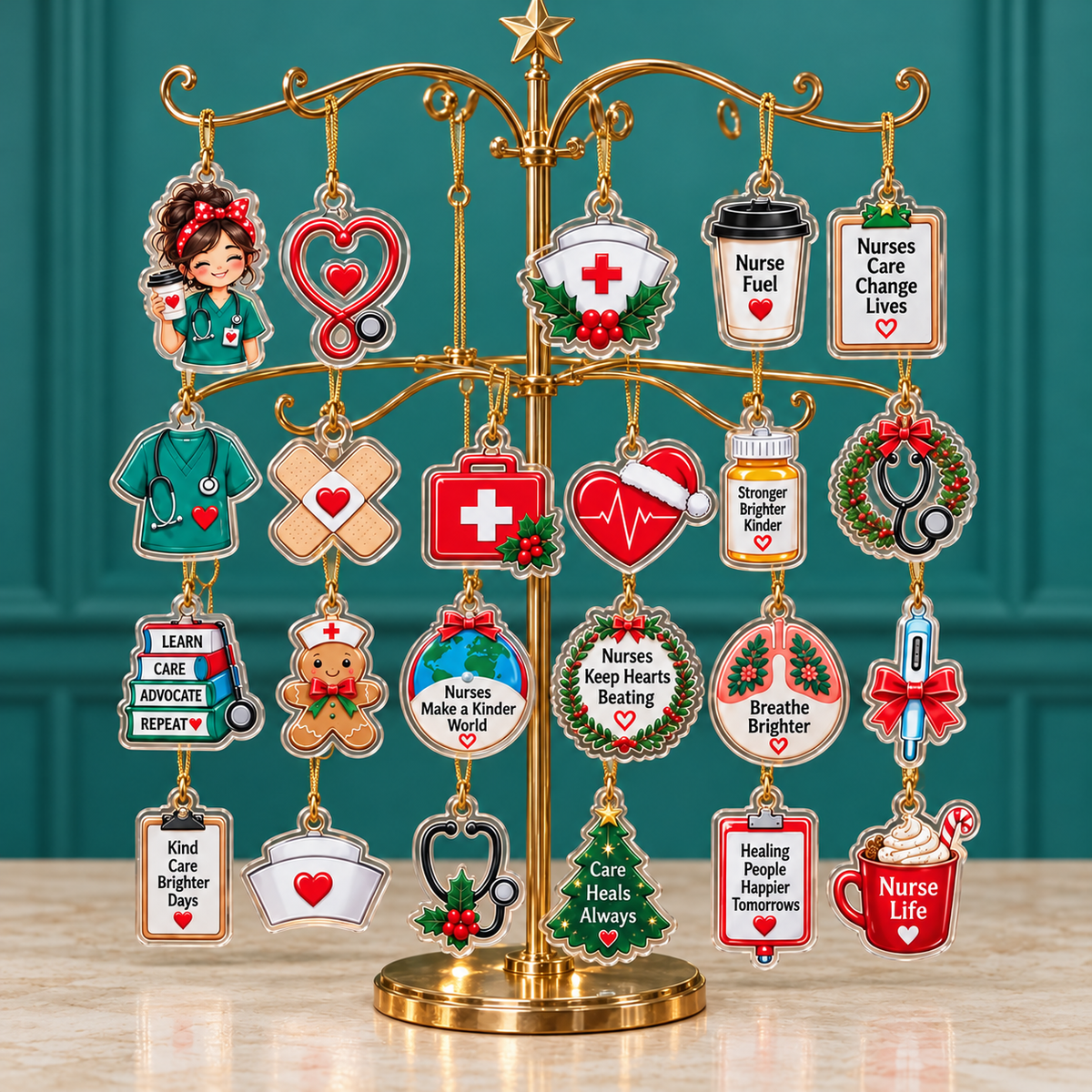 Nurse Advent Calendar 2026, 24 Days Christmas Countdown, Nurse Christmas Gift, RN Nursing Gift, Medical Acrylic Ornament Set