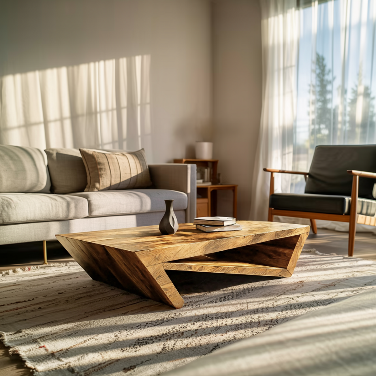 Modern Coffee Table With Unique Storage For Living