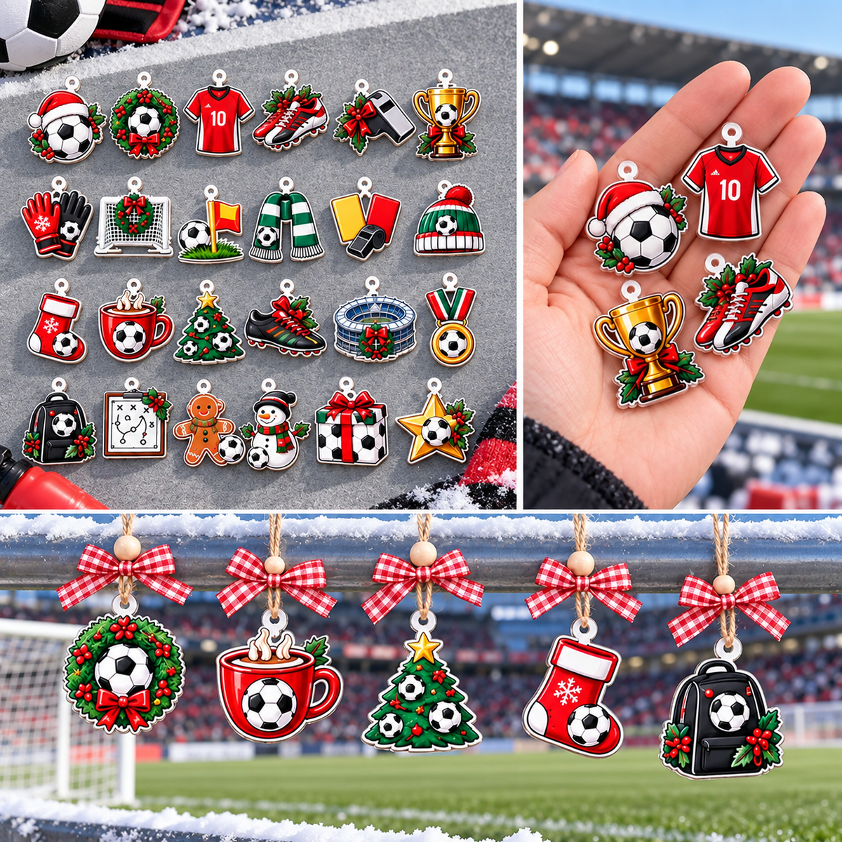 2026 Christmas Soccer Advent Calendar with Custom Name, 24-Day Countdown