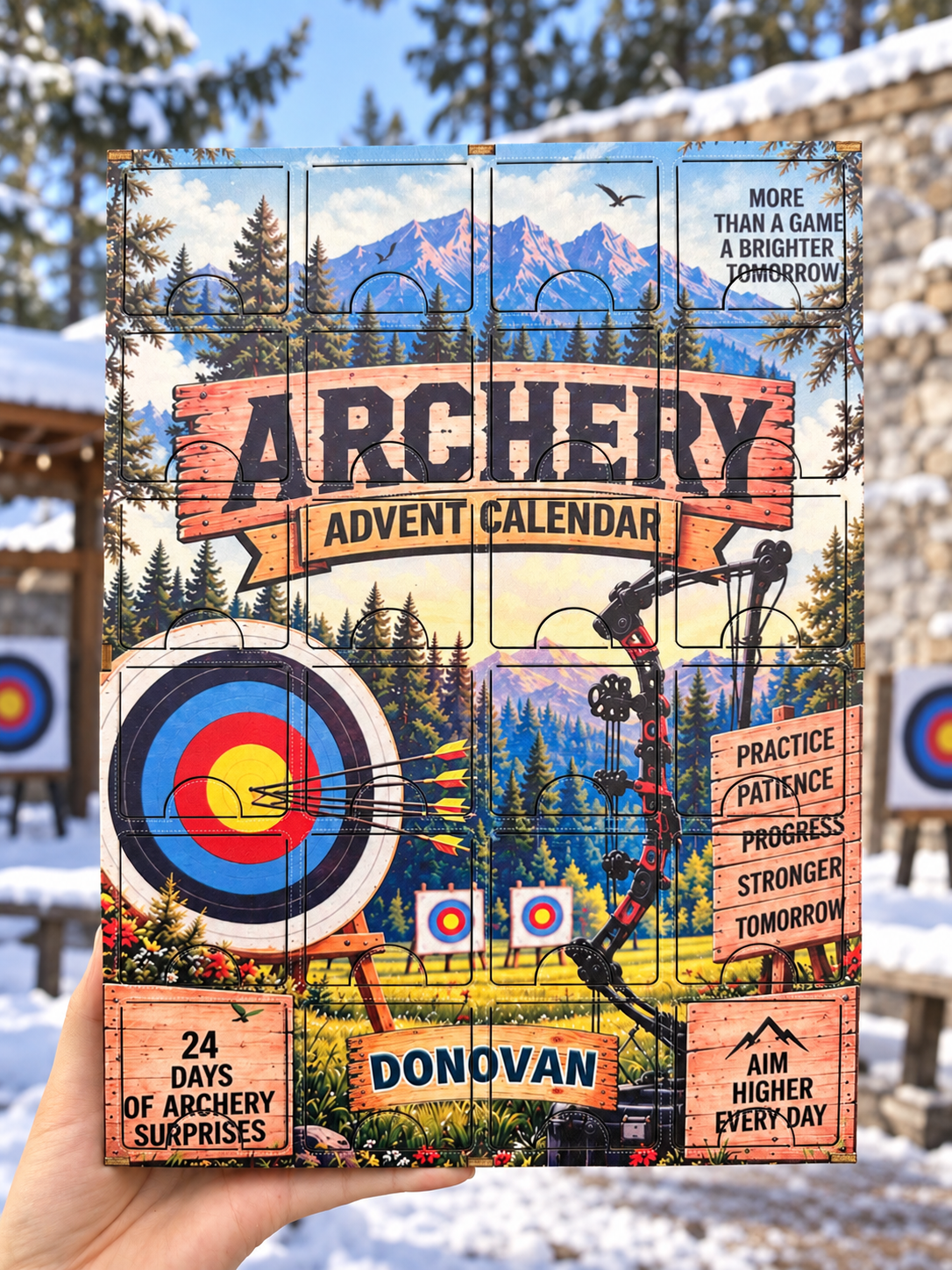 2026 Archery Advent Calendar with Custom Name, 24-Day Countdown